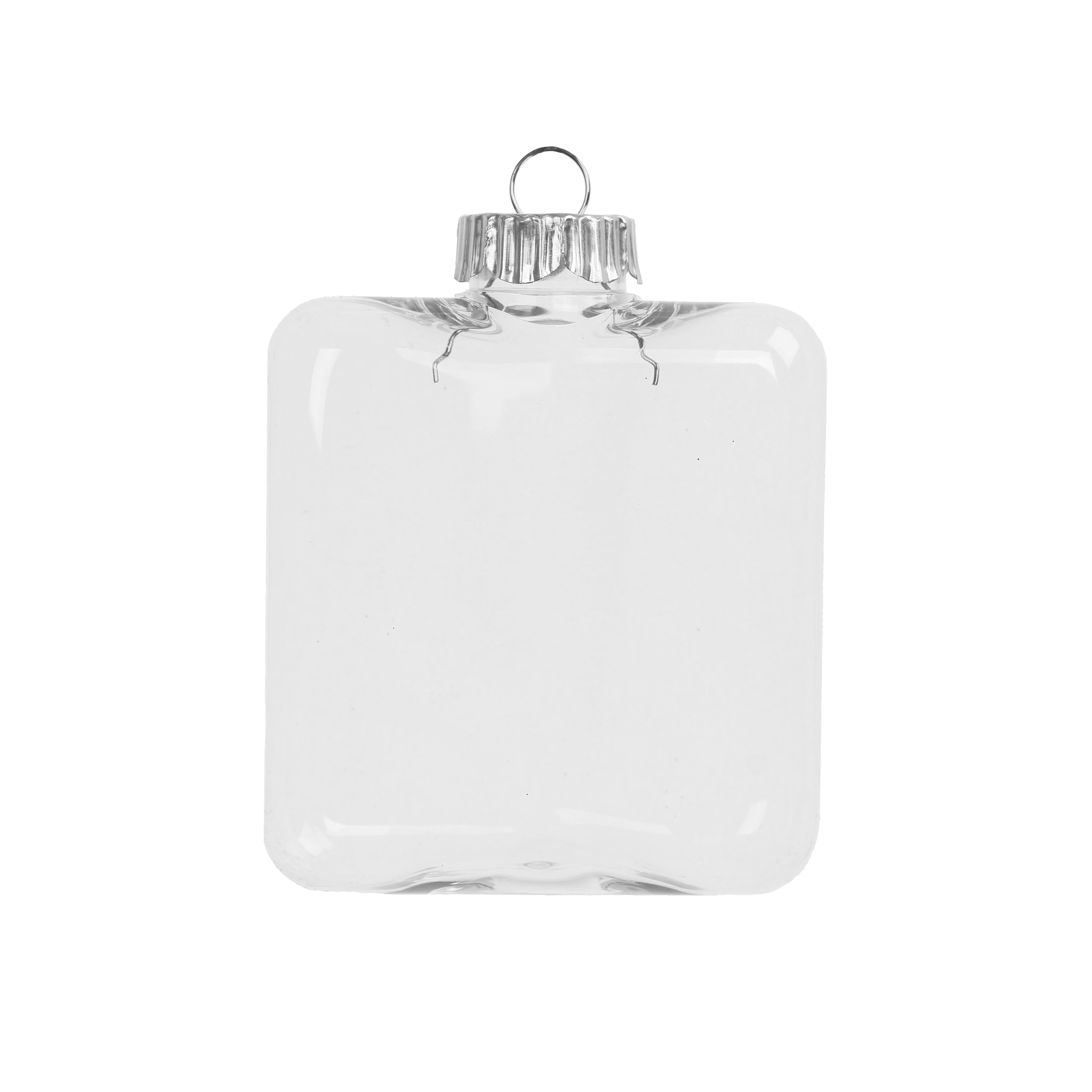 4&#x22; Flat Cube Clear Plastic Ornaments, 4ct. by Make Market&#xAE;