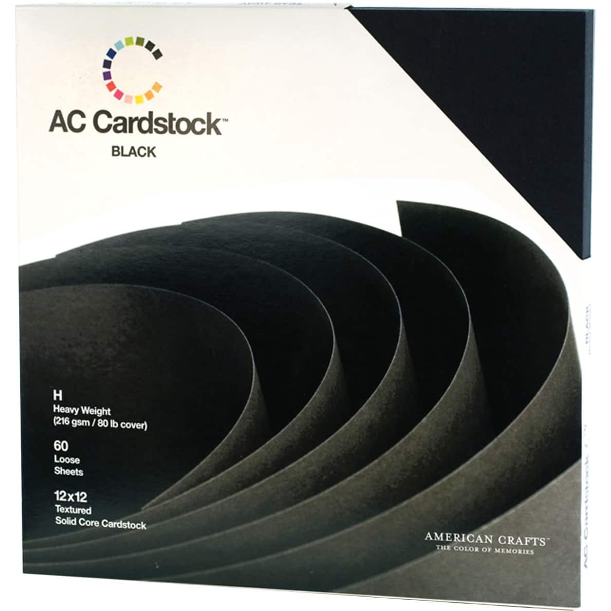 American Crafts&#x2122; 12&#x22; x 12&#x22; Textured Cardstock, 60 Sheets