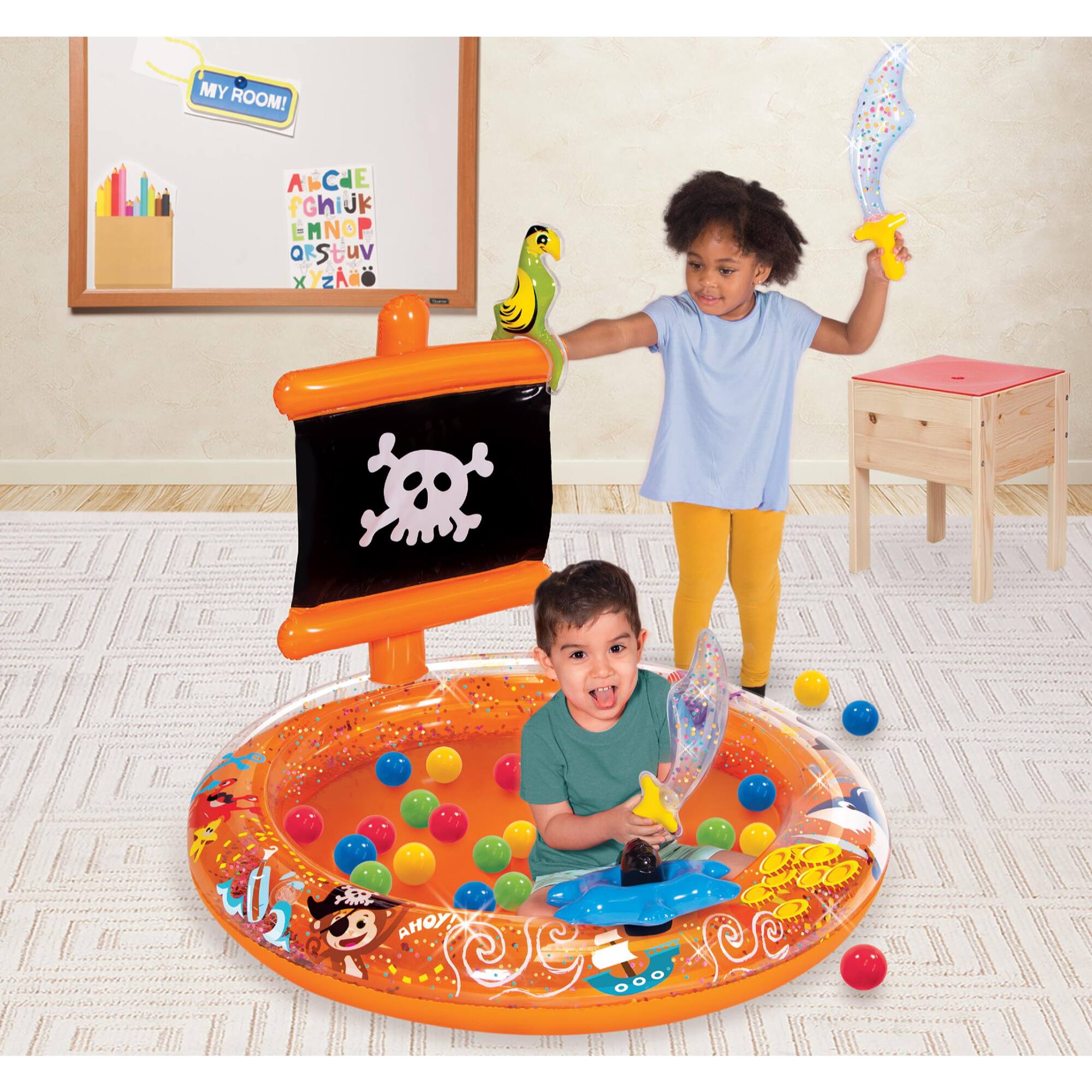 Banzai Pirate Sparkle Play Center Ball Pit With 20 Balls