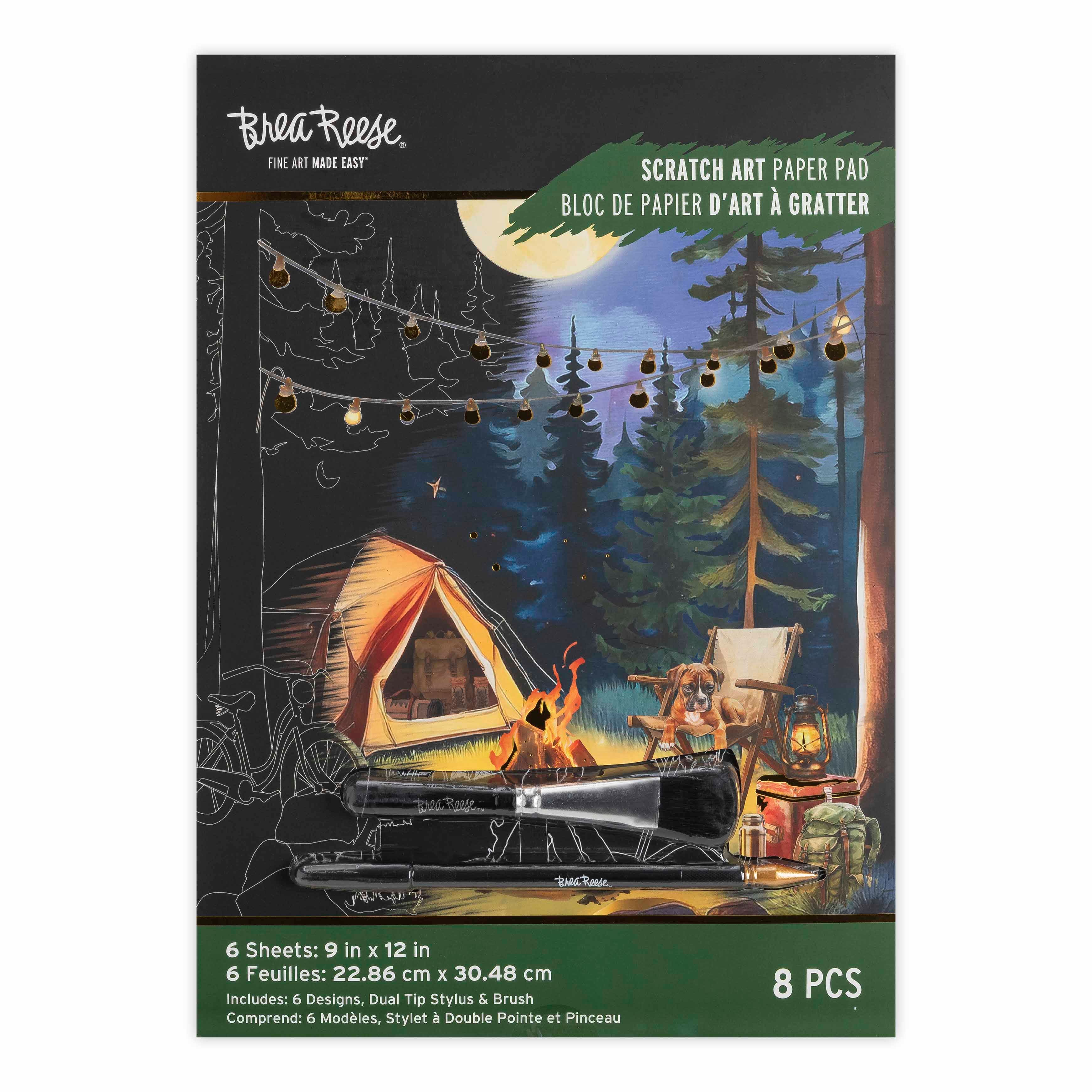 Brea Reese&#x2122; 9&#x22; x 12&#x22; Camping Scratch Art Paper Pad