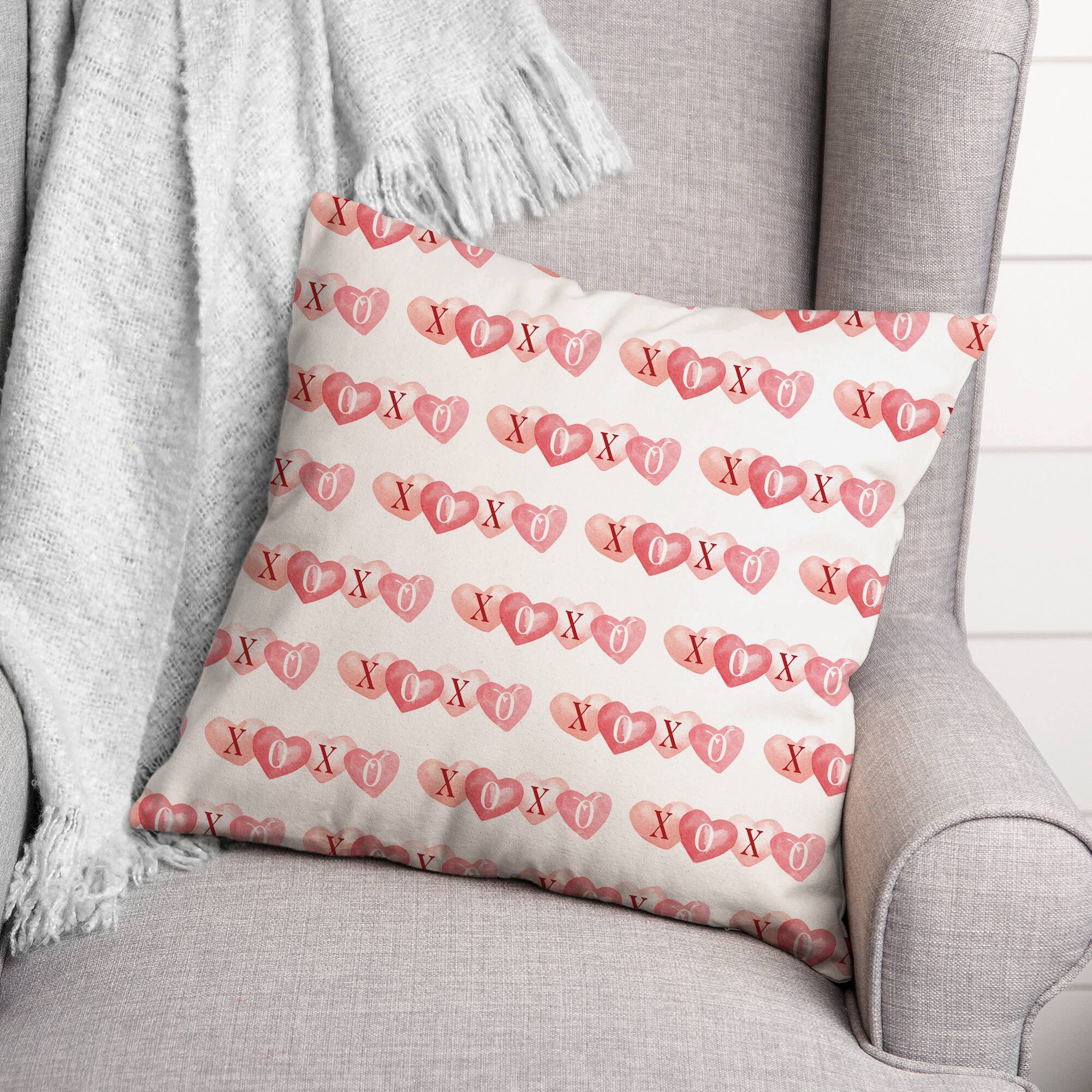 XOXO Hearts Pattern Throw Pillow Michaels