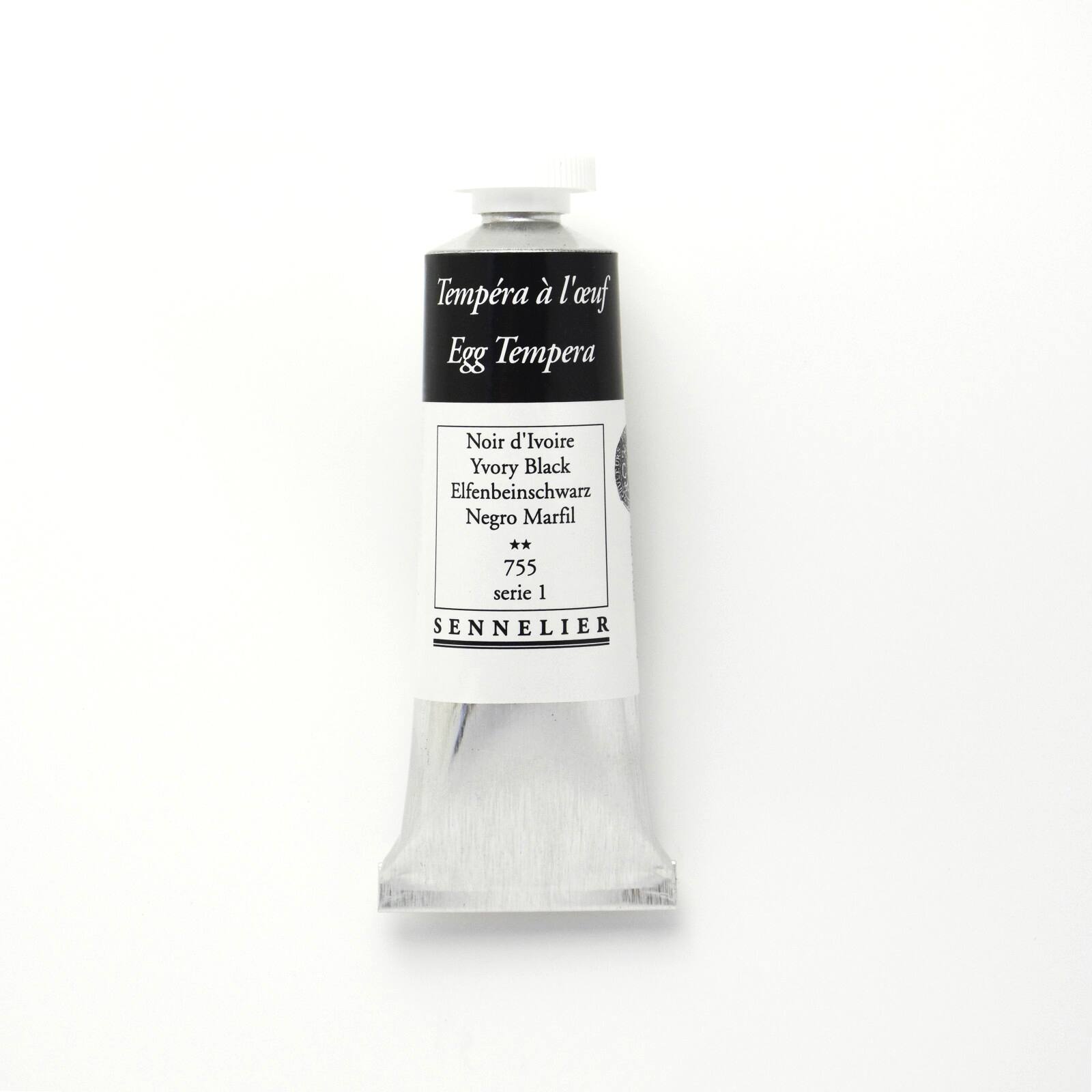 Sennelier Ivory Black Egg Tempera Tube, 34mL