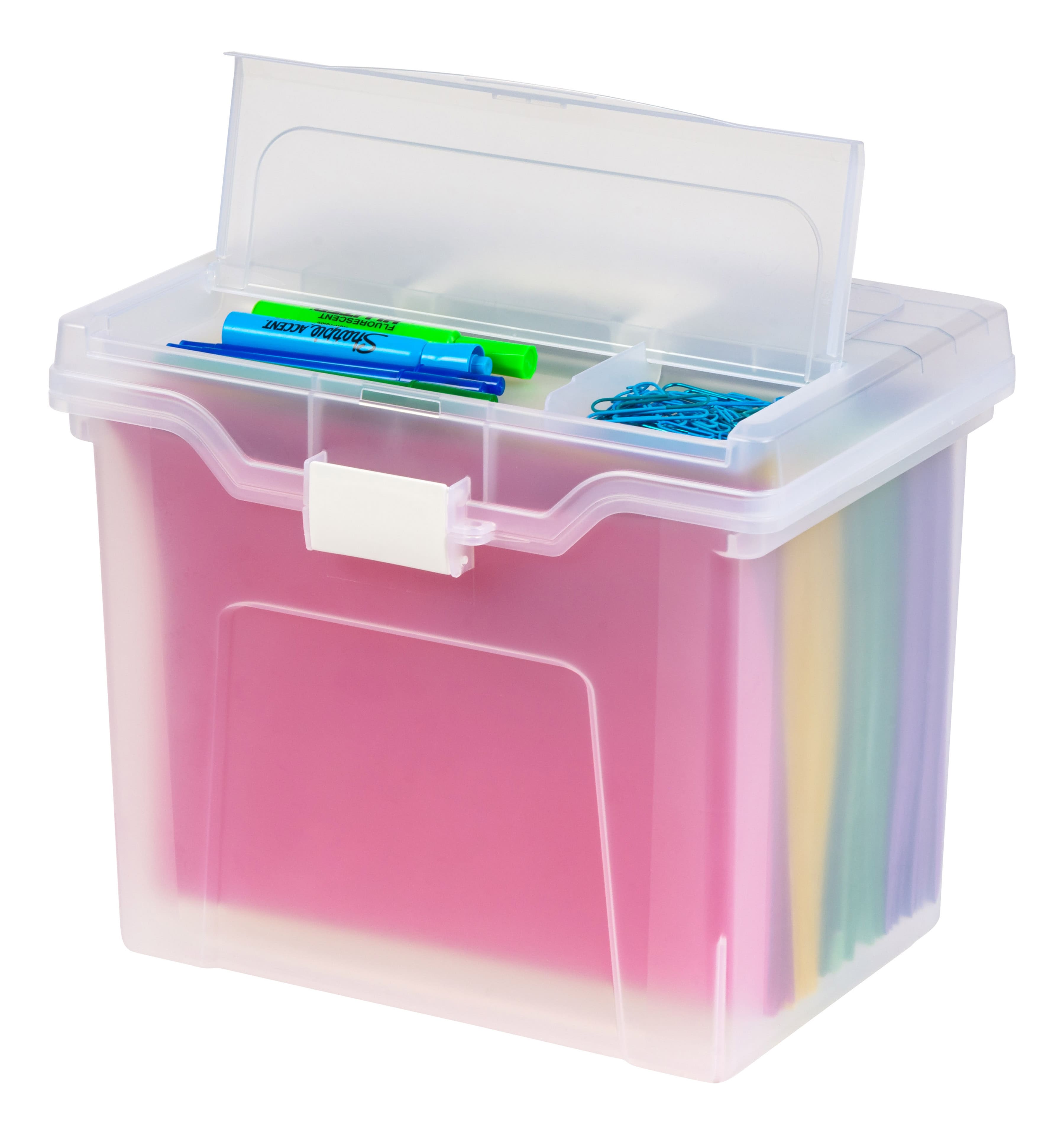 Iris Letter Size Clear Portable File Box With Organizer Lid | Michaels