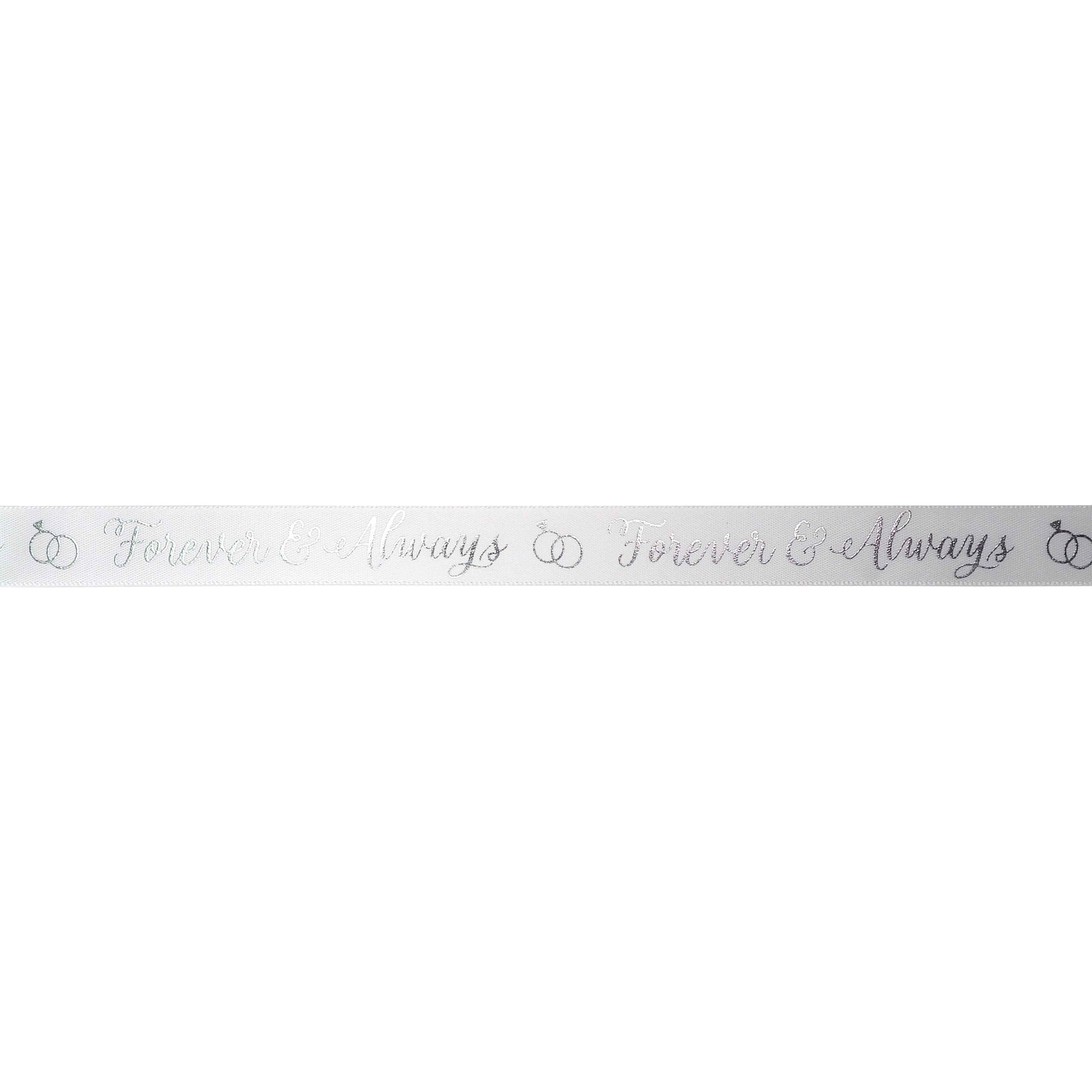 5/8'' x 7yd. Satin Foil Forever Ribbon by Celebrate It®