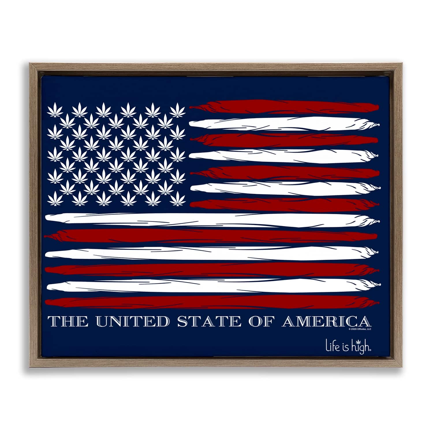 Stupell Industries Herb America Flag Floater Framed Art