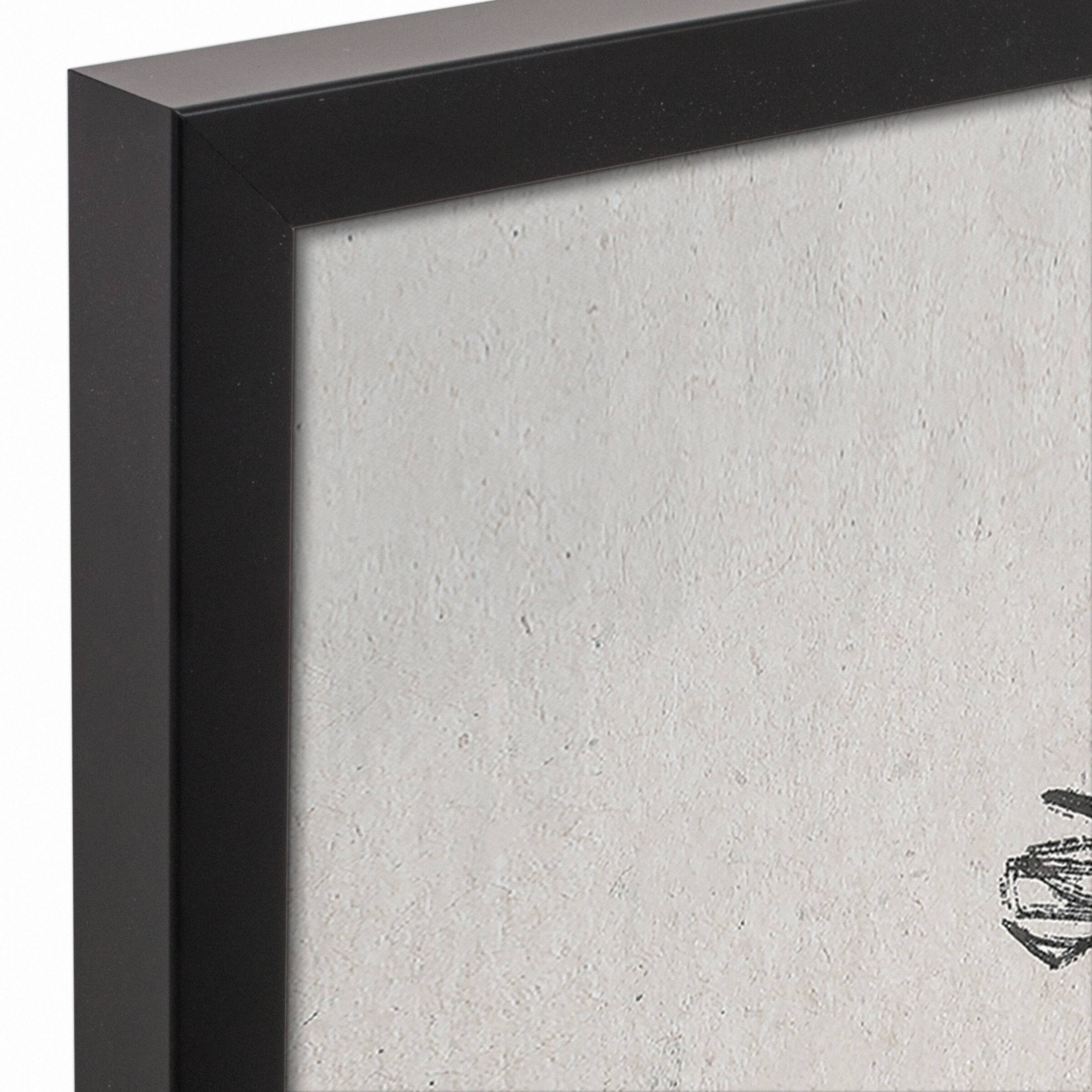 Dandelion Sketches 21.73" x 31.73" Black Framed Canvas