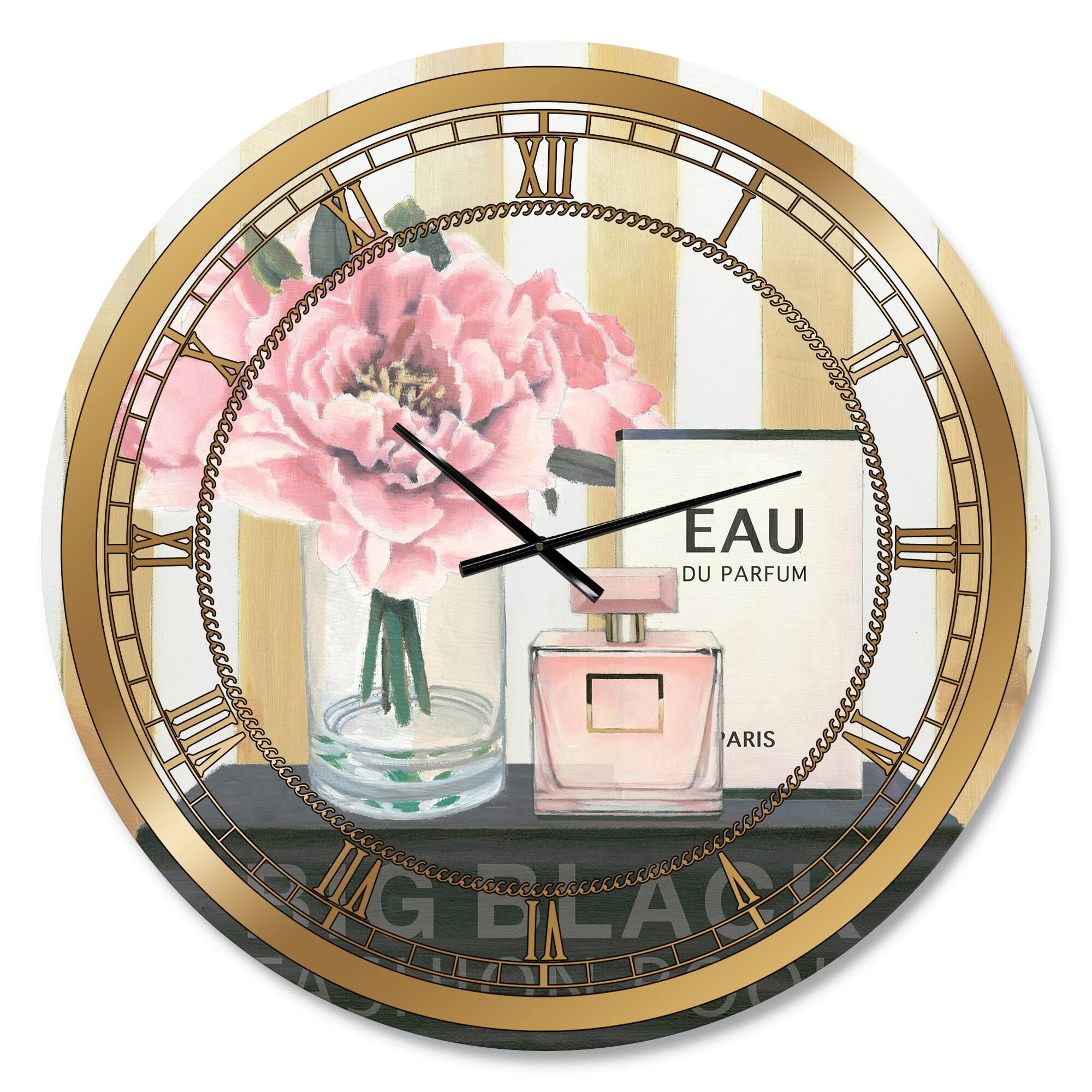 Designart Glam & Fashion Parfum Boudoir III Wall Clock