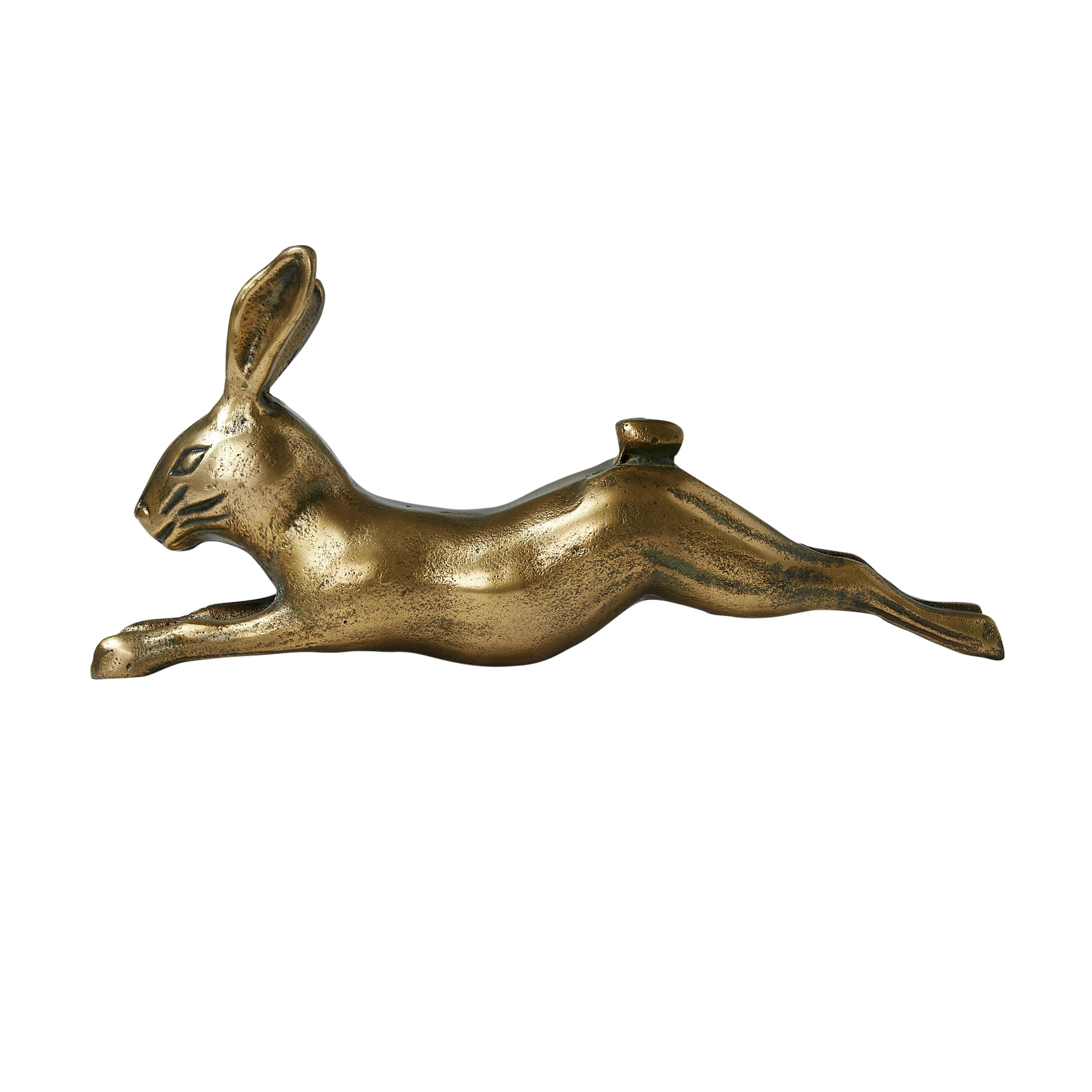 Hello Honey® 11" Antique Brass Decorative Embossed Aluminum Rabbit