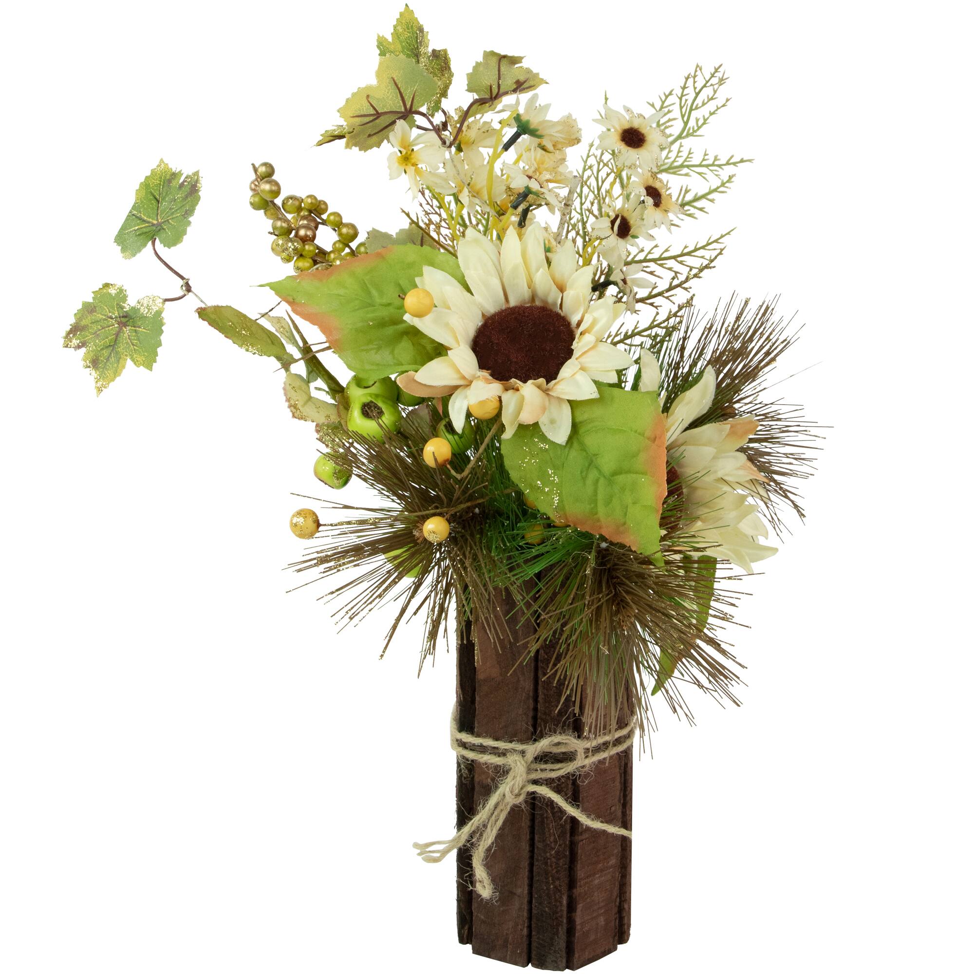 16&#x22; Sunflowers &#x26; Berries Artificial Fall Harvest Floral Decoration