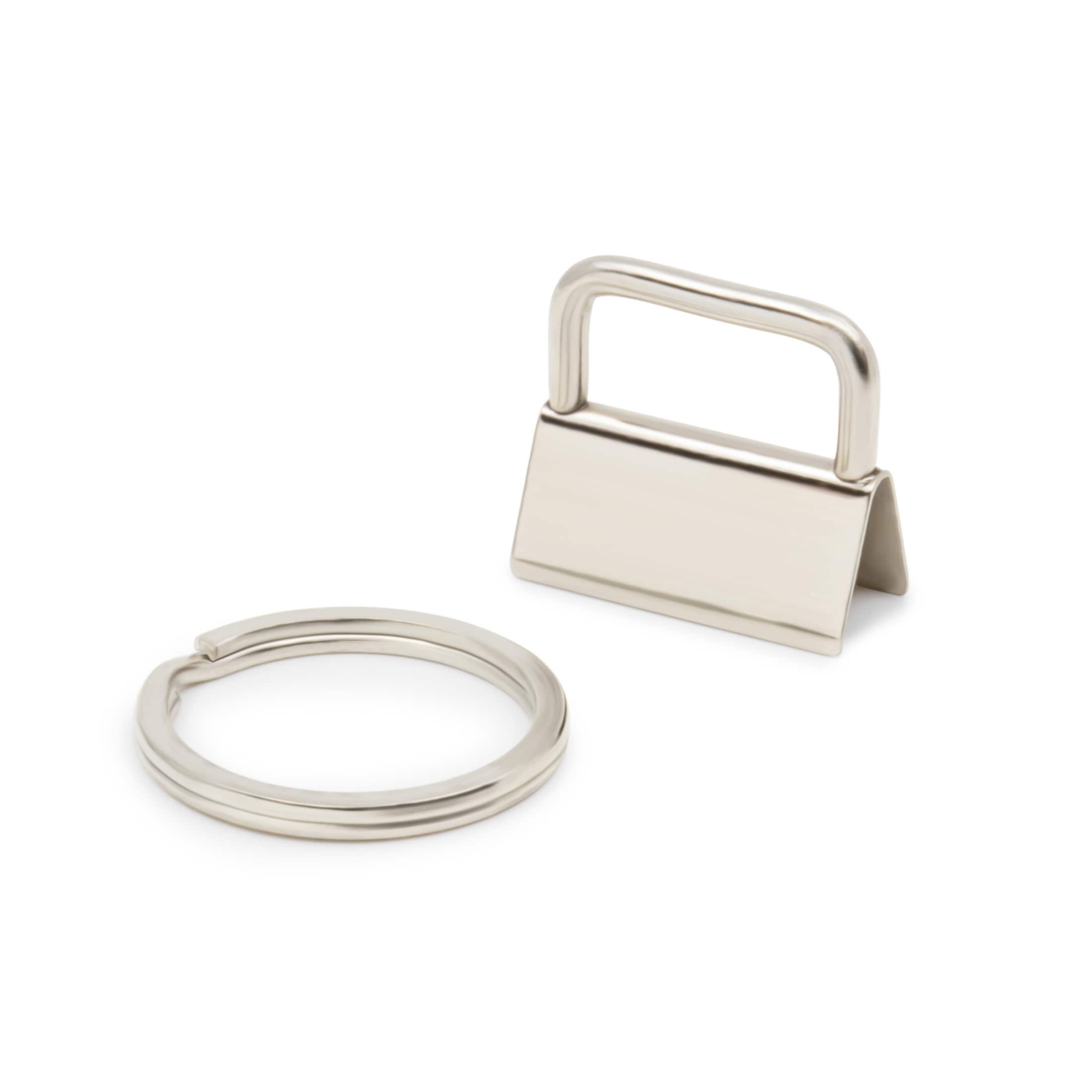Silver 1 Key Fob Hardware with Split Rings