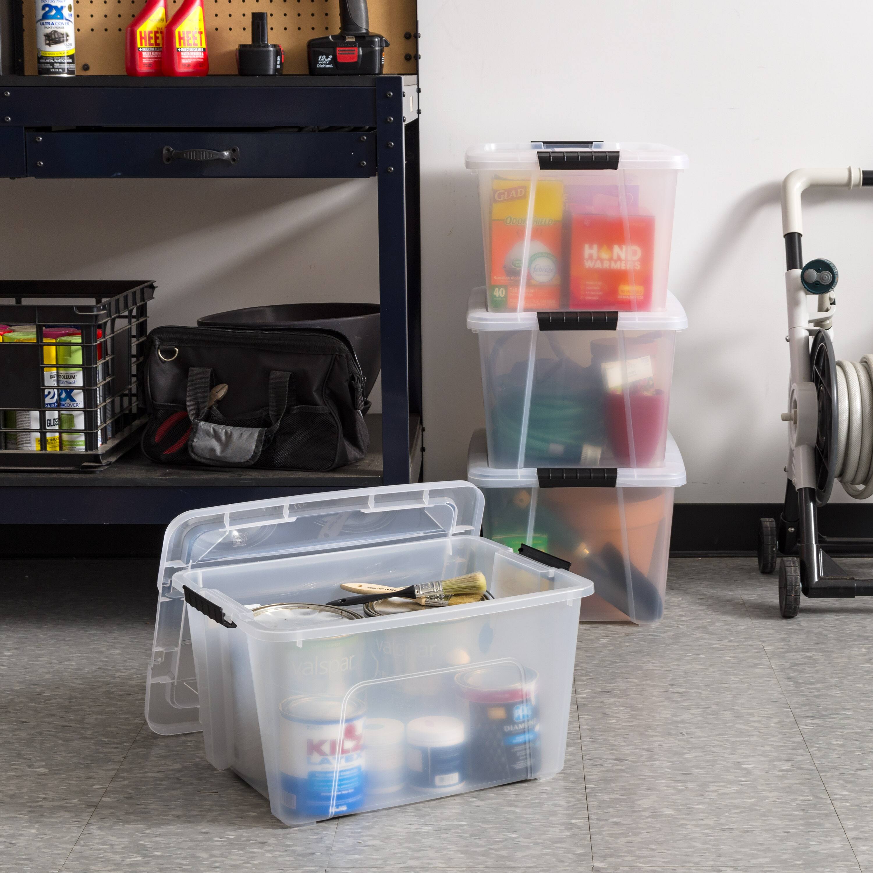 IRIS® 32qt. Buckled Clear Boxes with Clear Buckle Lids, 4ct.