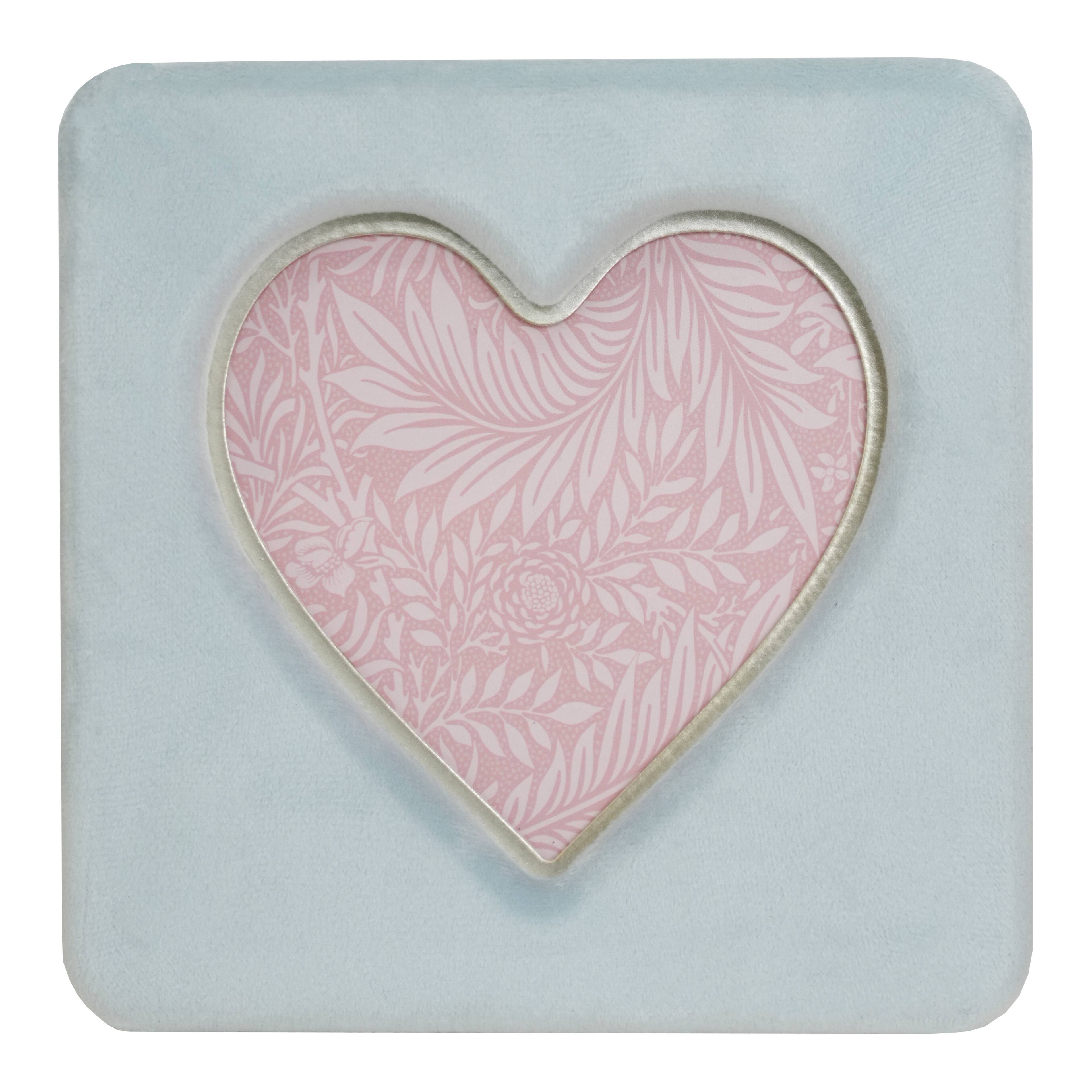 Just Jane 5&#x22; x 5&#x22; Blue Velvet with Gold Heart Tabletop Frame by Studio D&#xE9;cor&#xAE;