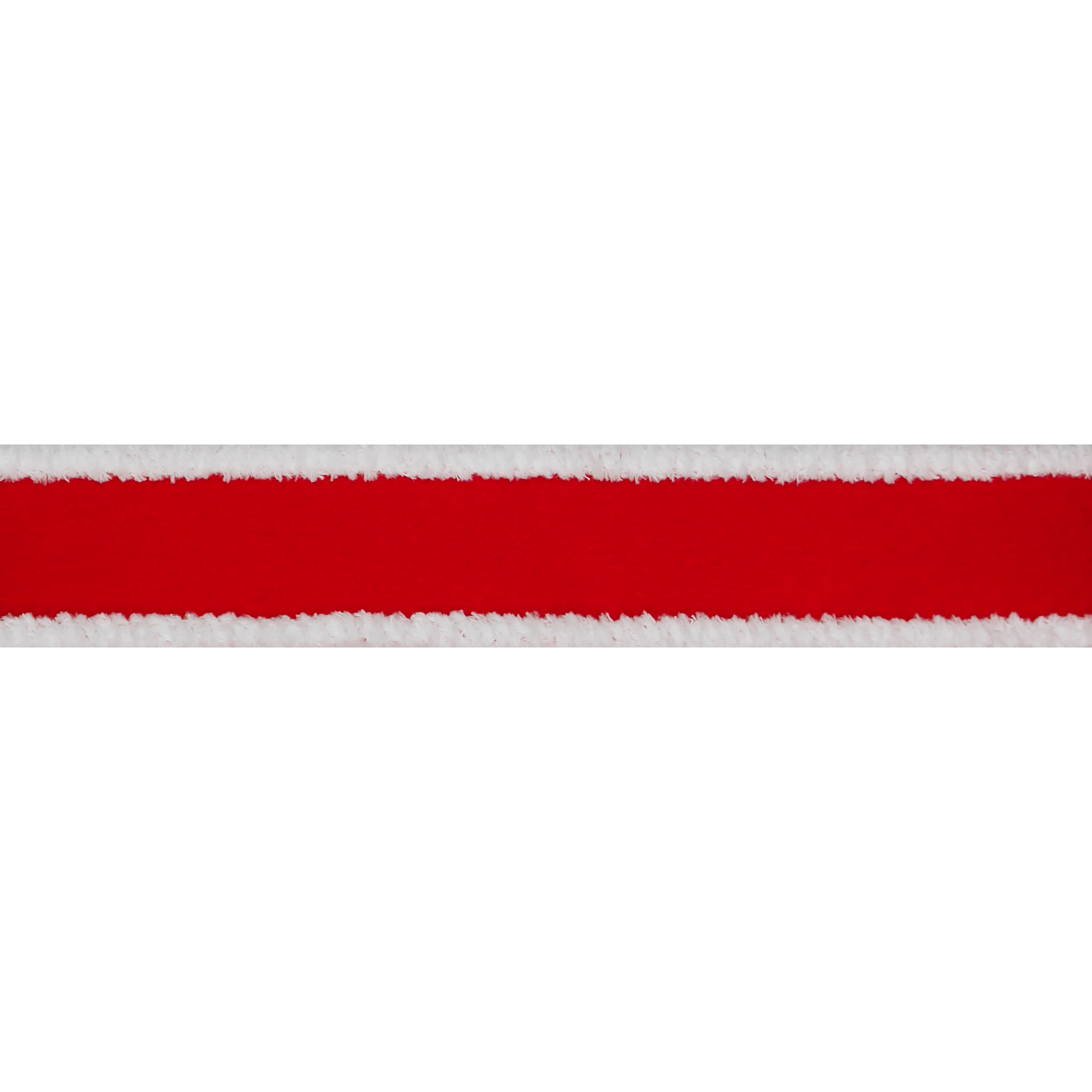 1.5&#x22; x 15ft. Red with White Fluff Edges Wired Ribbon by Celebrate It&#xAE;