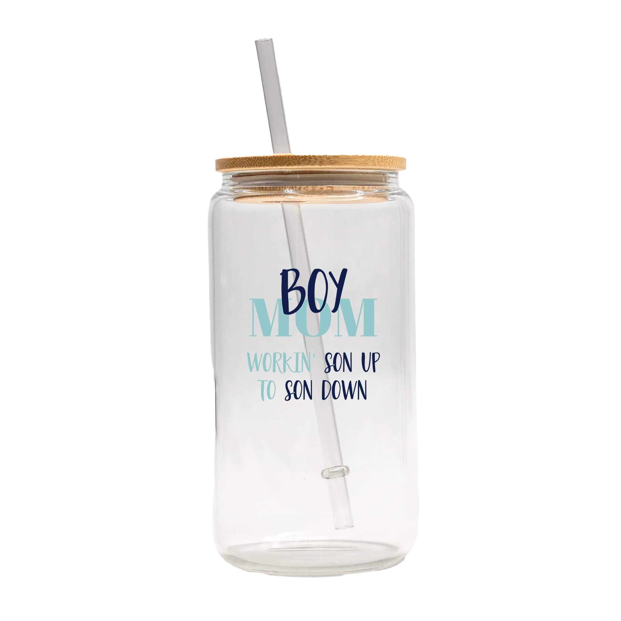 16oz. Boy Mom Glass Can Cup