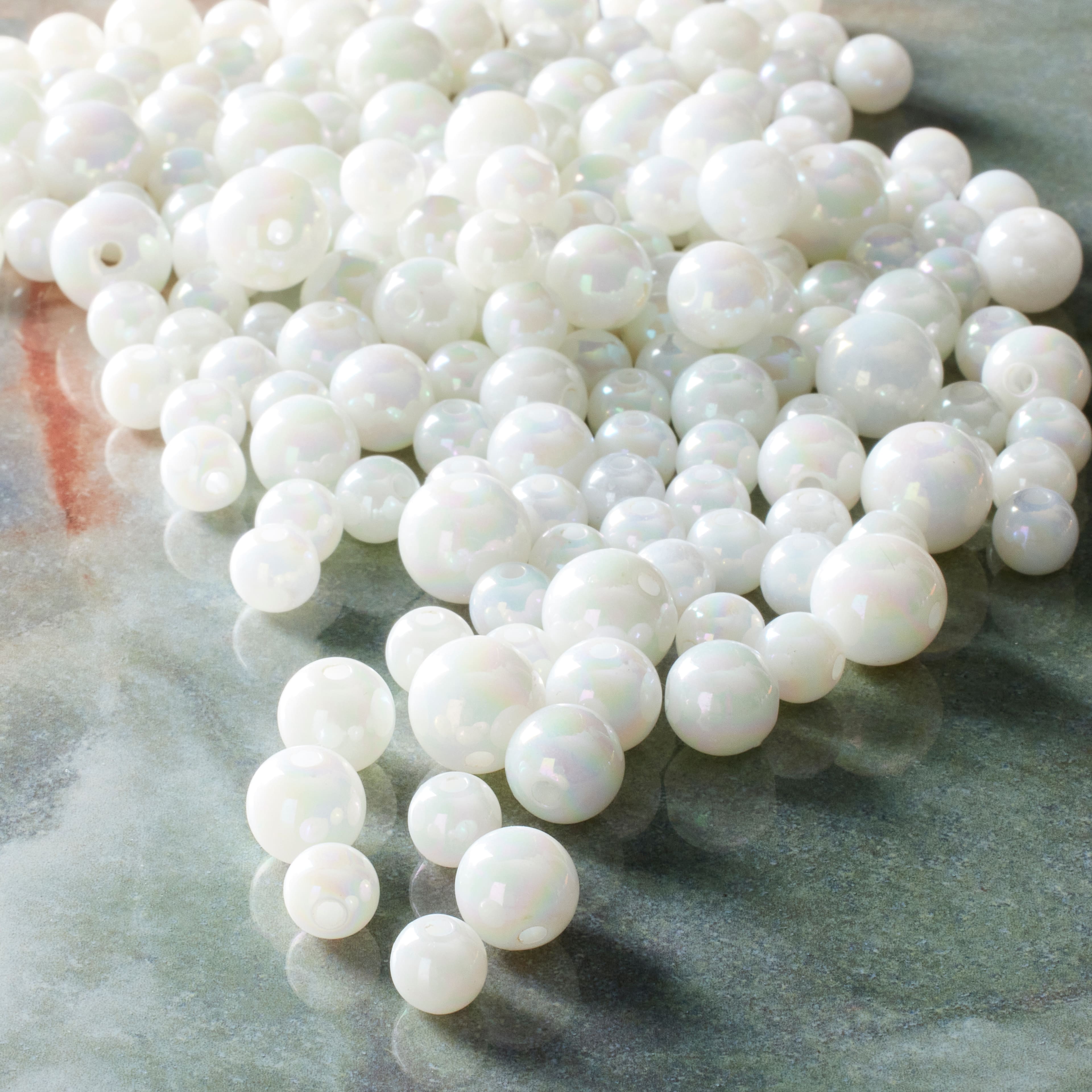 12 Pack: Pearl Plastic Round Beads by Bead Landing&#x2122;