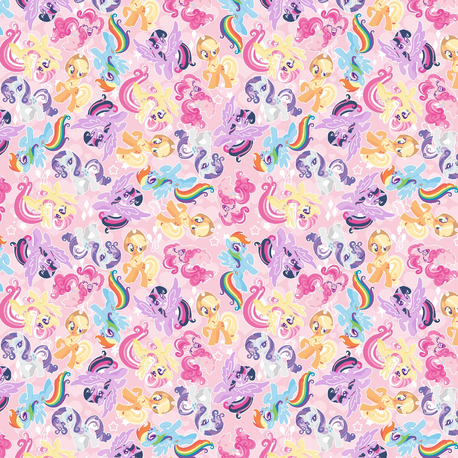 Hasbro My Little Pony Multicolored Packed Pony Friends Cotton Fabric