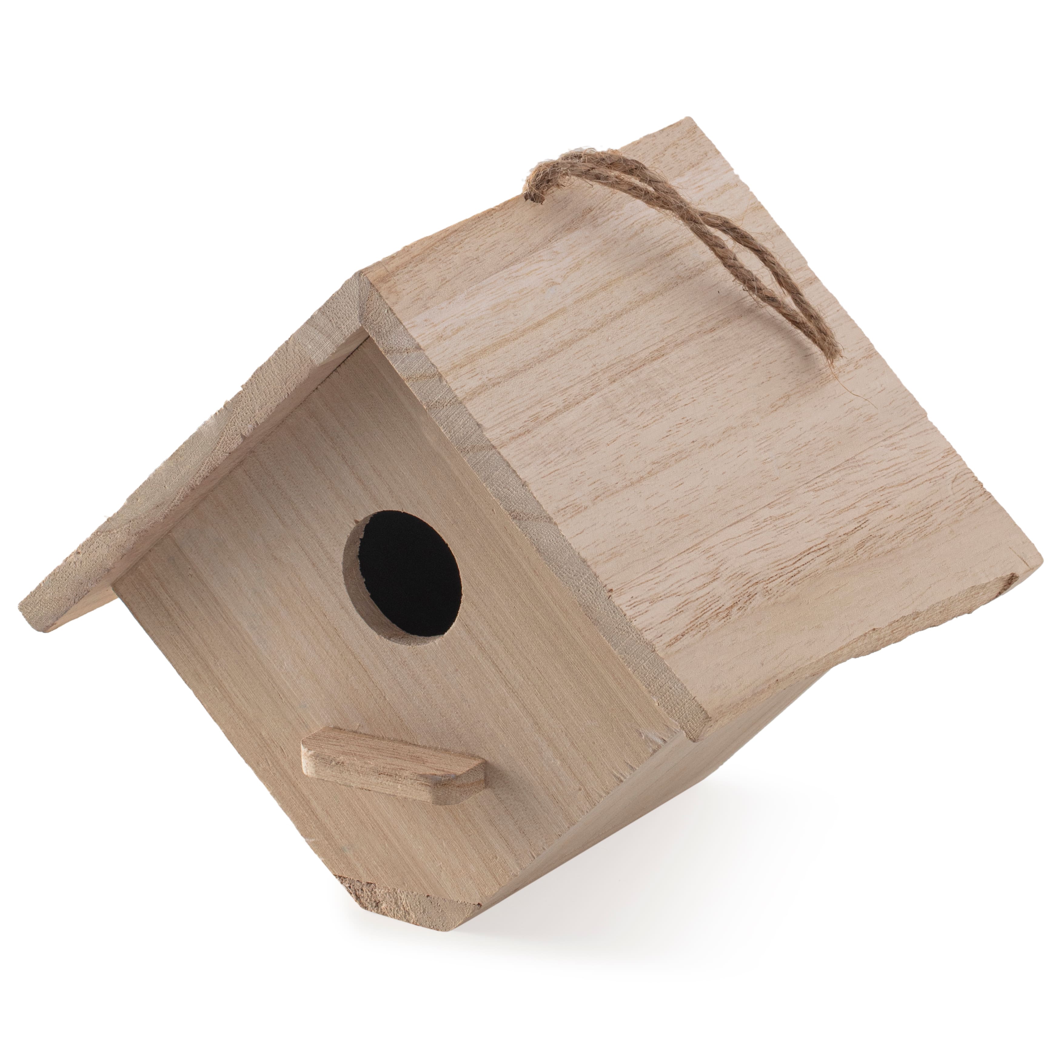 8 Pack: 7&#x22; Hanging Wood Birdhouse by Make Market&#xAE;