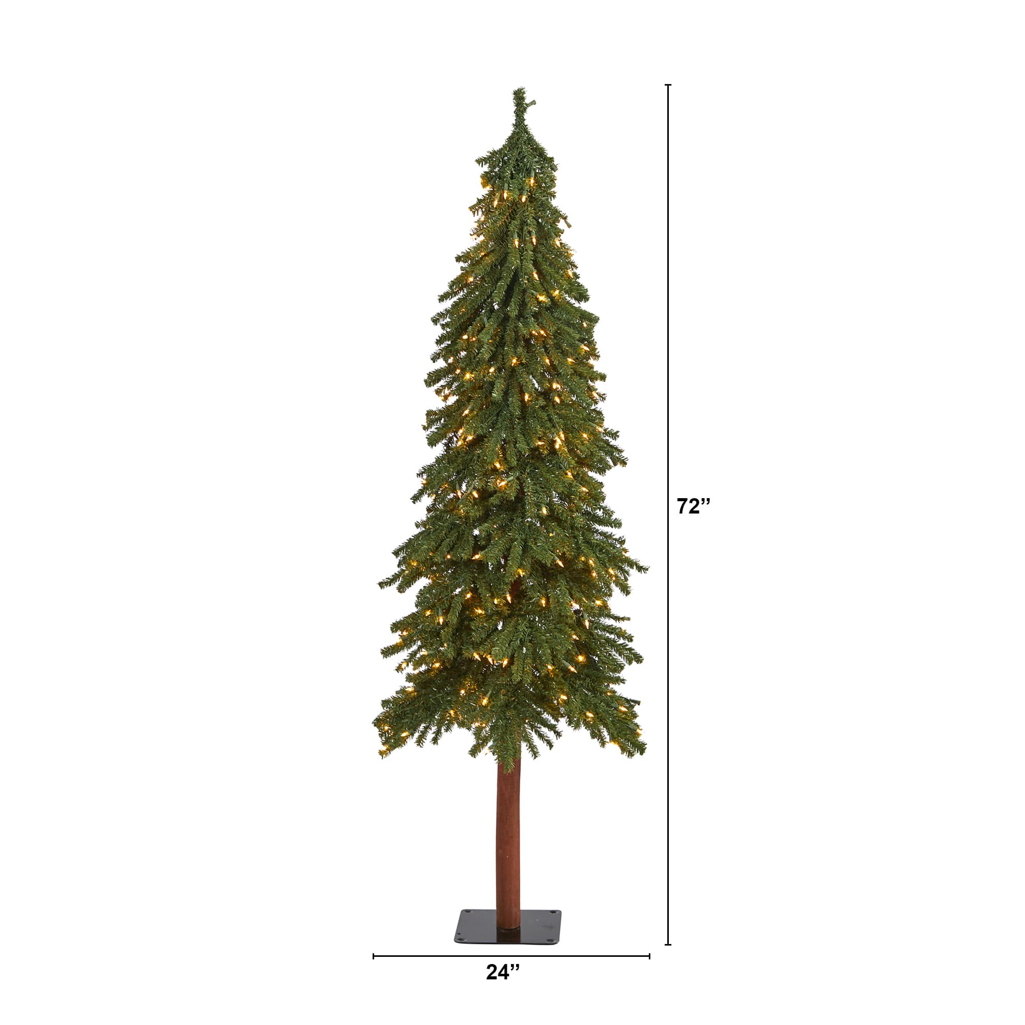 6ft. Pre-Lit Grand Alpine Artificial Christmas Tree, Clear LED Lights