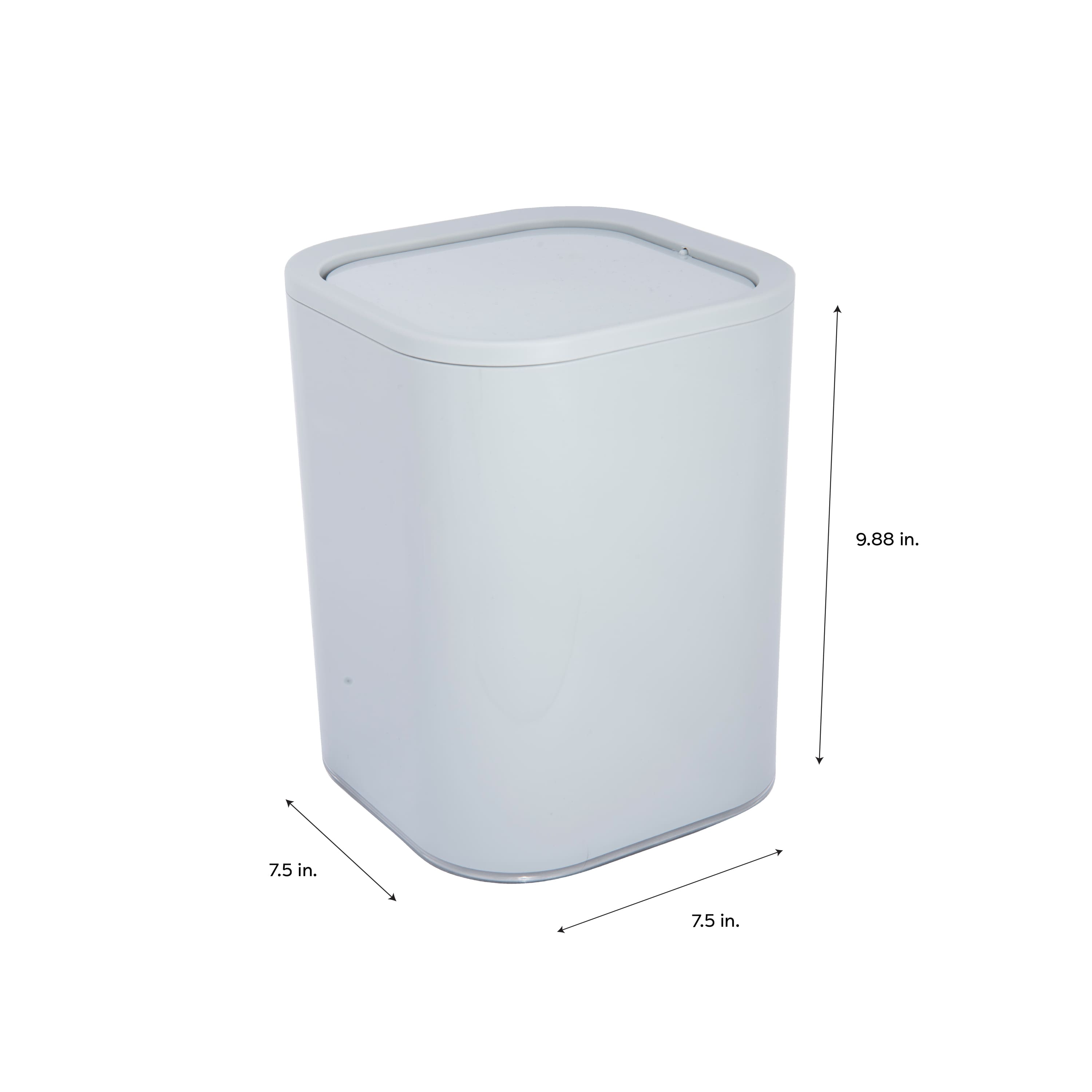 Bath Bliss Gray Acrylic 8L Waste Bin