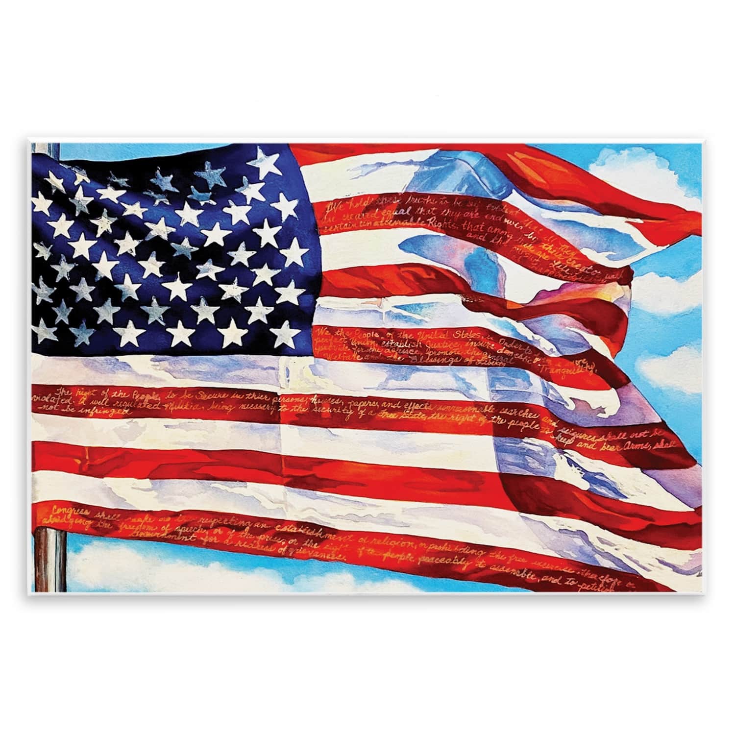 Stupell Industries Windblown American Flag Wall Plaque Art