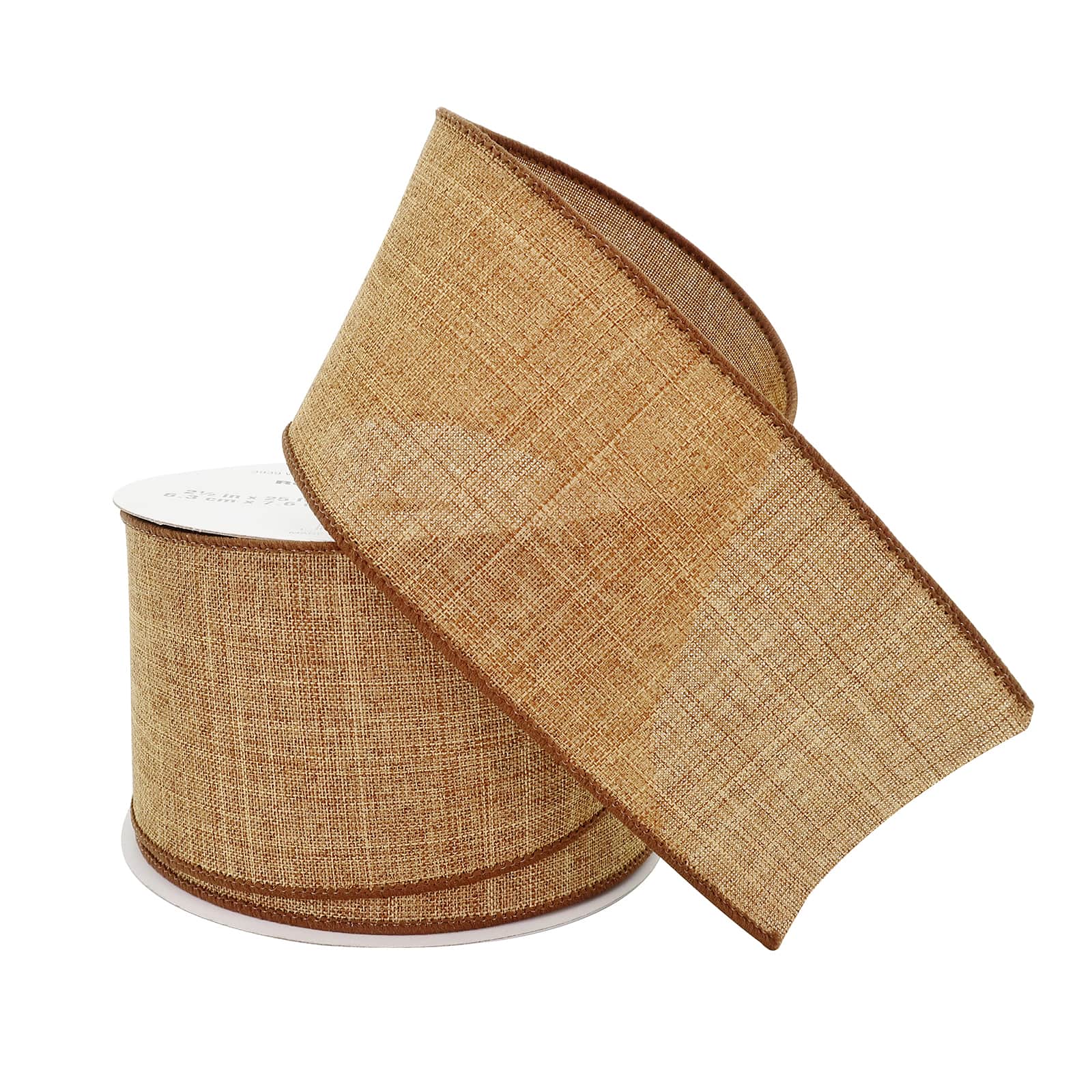 12 Pack: 2.5" x 25ft. Faux Linen Wired Ribbon by Celebrate It™ Décor