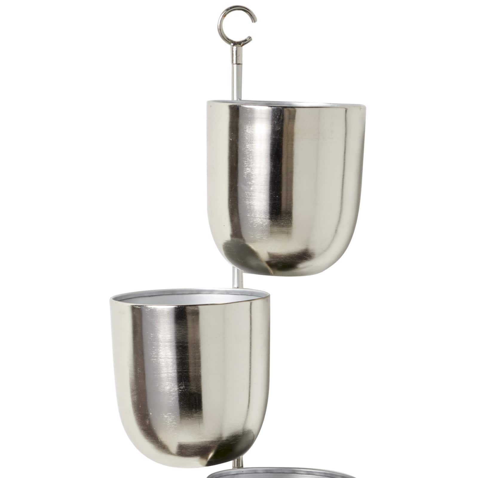 25&#x22; Silver Metal Contemporary Wall Planter