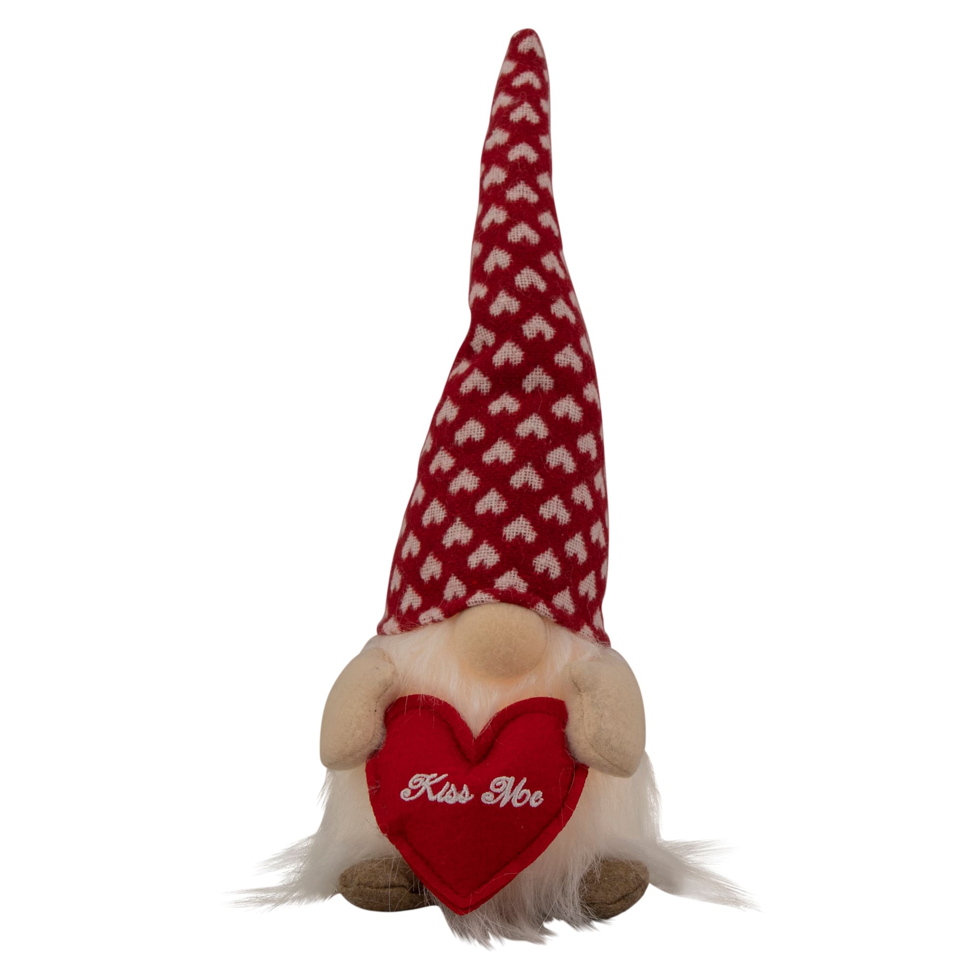 13&#x22; Lighted Boy Valentine&#x27;s Day Gnome With Kiss Me Heart