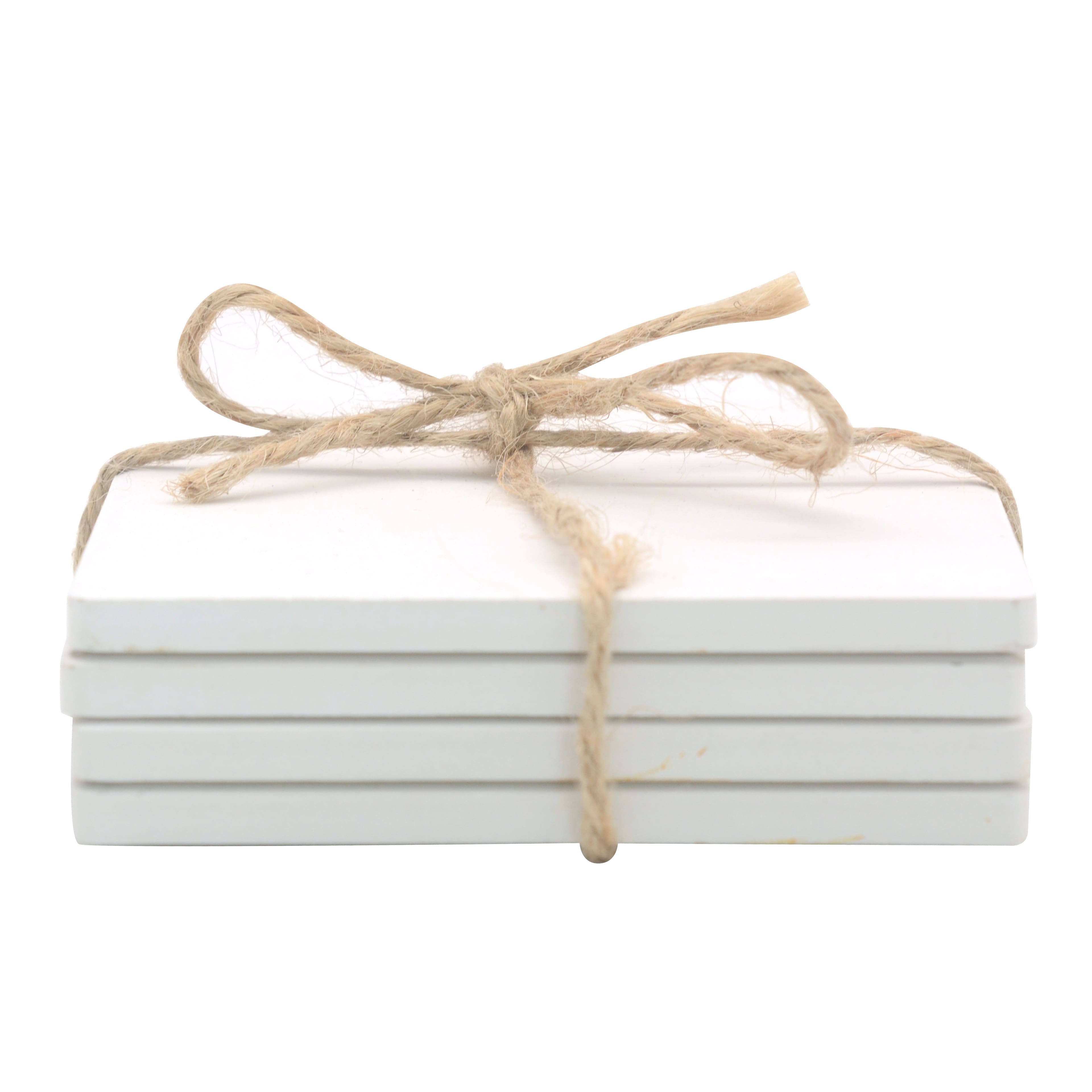 12 Packs: 4 ct. (48 total) White Ceramic Coasters by Make Market&#xAE;