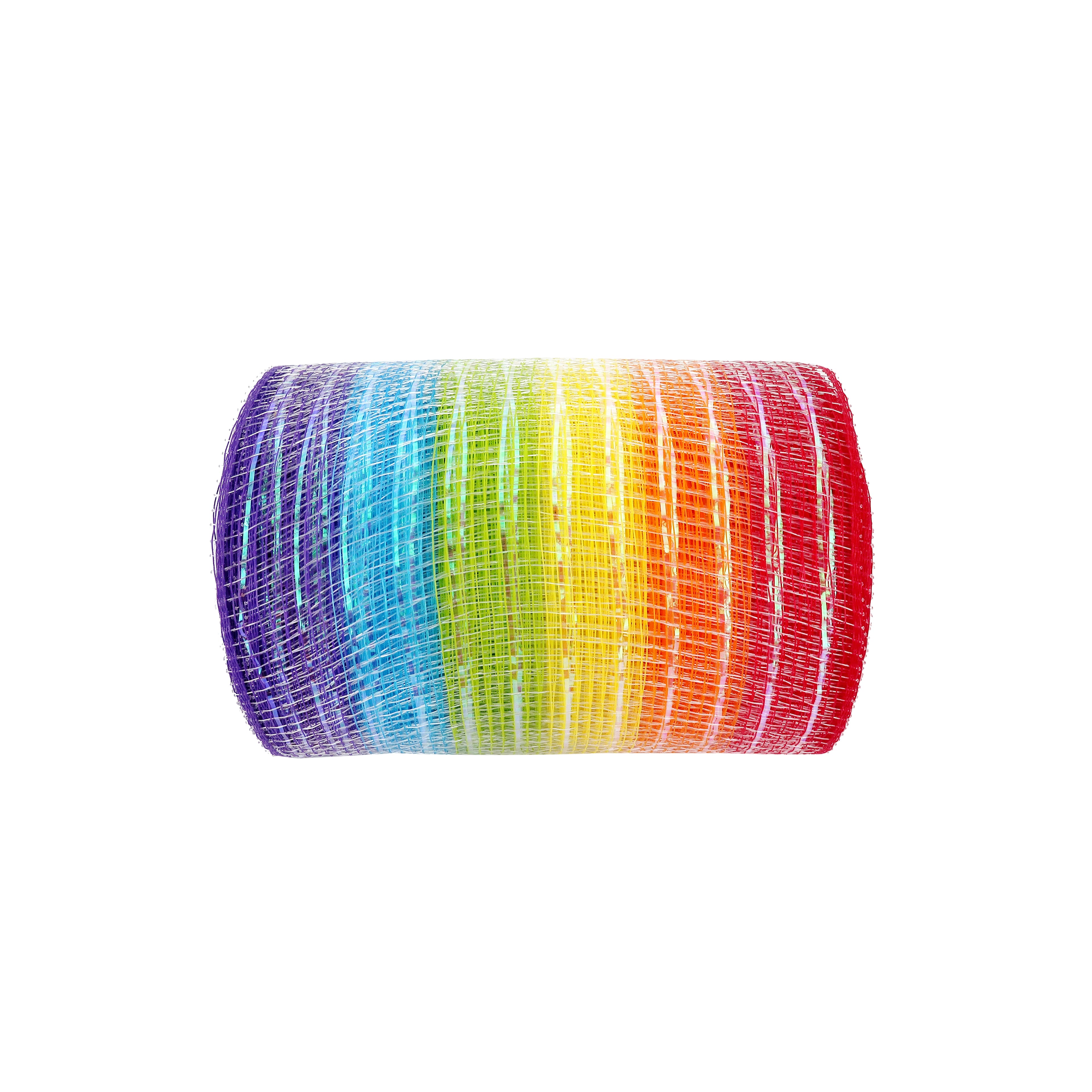 12 Pack: 5.5&#x22; x 15yd. Rainbow Mesh Ribbon by Celebrate It&#xAE;