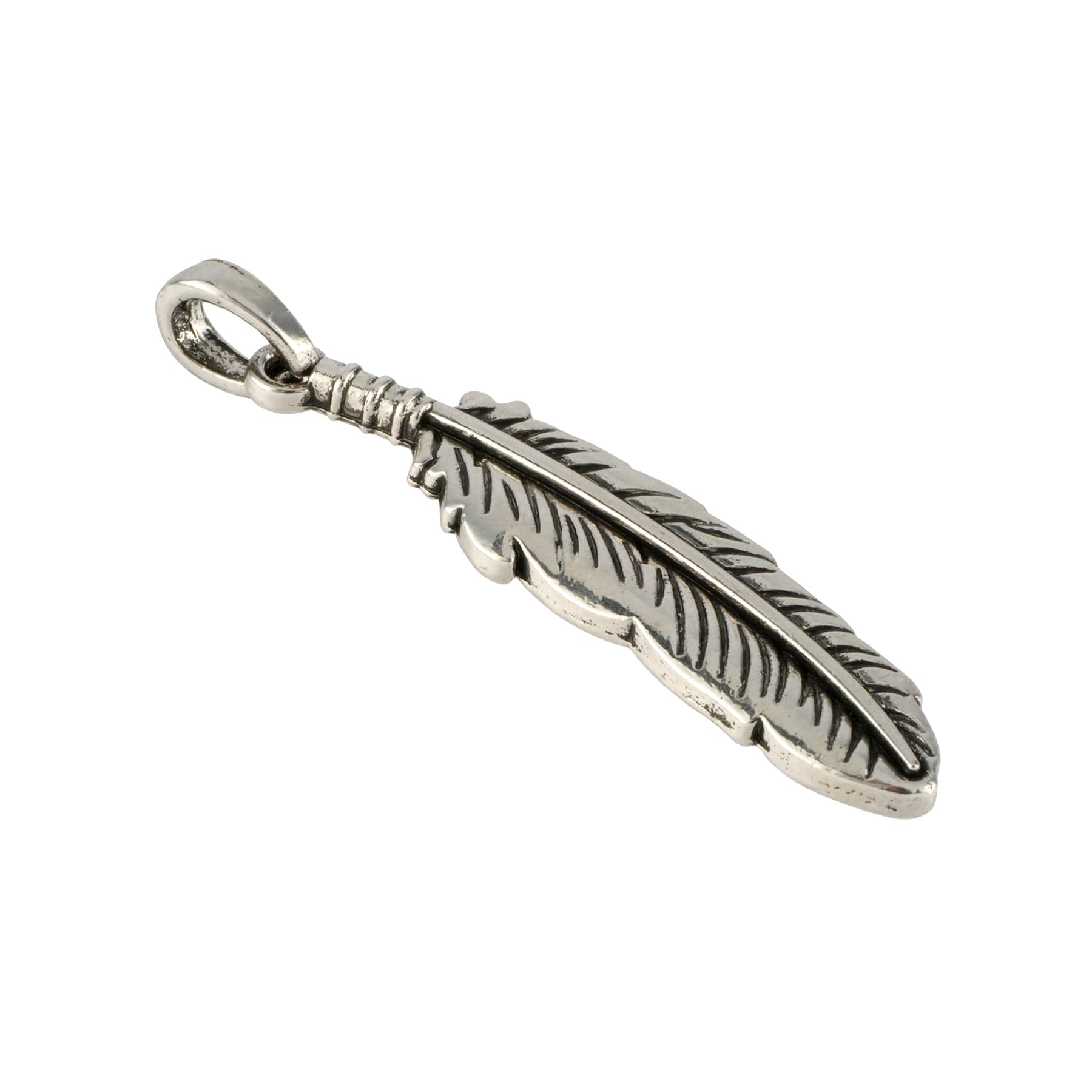 12 Pack: Silver Metal Feather Pendant by Bead Landing™