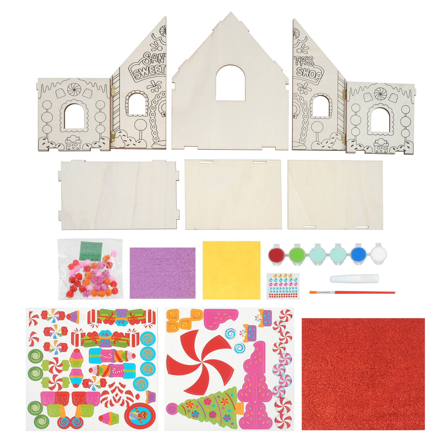 Color Your Own Gingerbread Playhouse 1Pc - Craft Kits - 1 Piece 