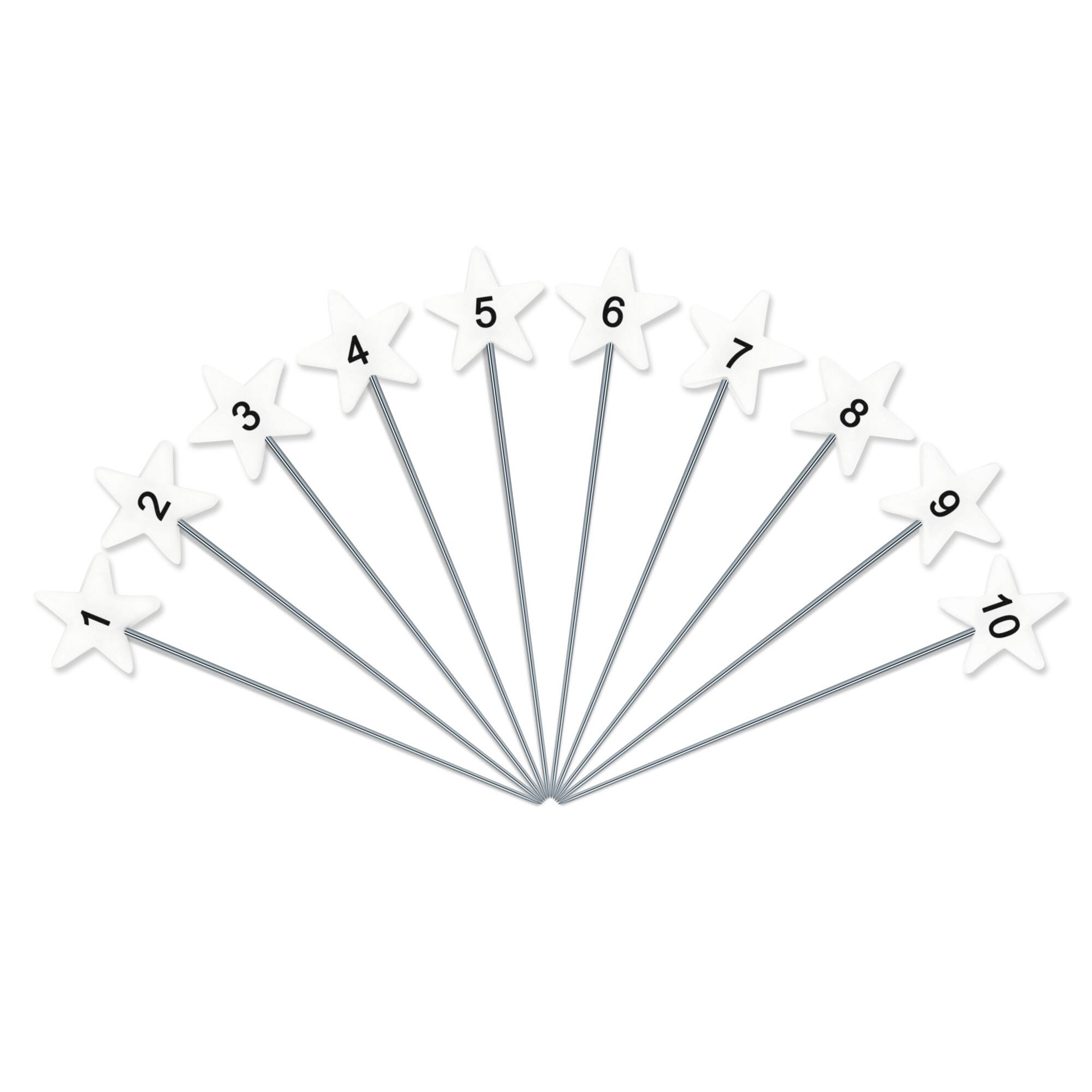 Dritz&#xAE; White Star Flat Head Pins With Numbers &#x26; Directional Arrows, 115ct.