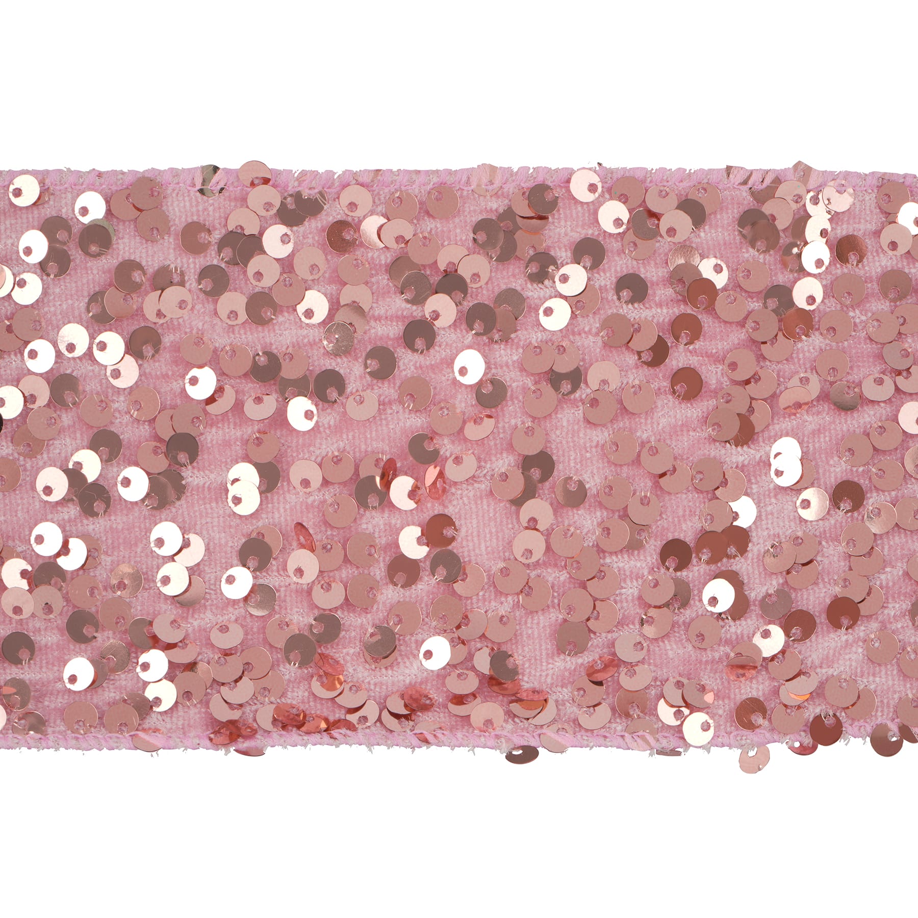 3.5&#x22; x 21ft. Blush Wired Sequin Ribbon by Celebrate It&#xAE;