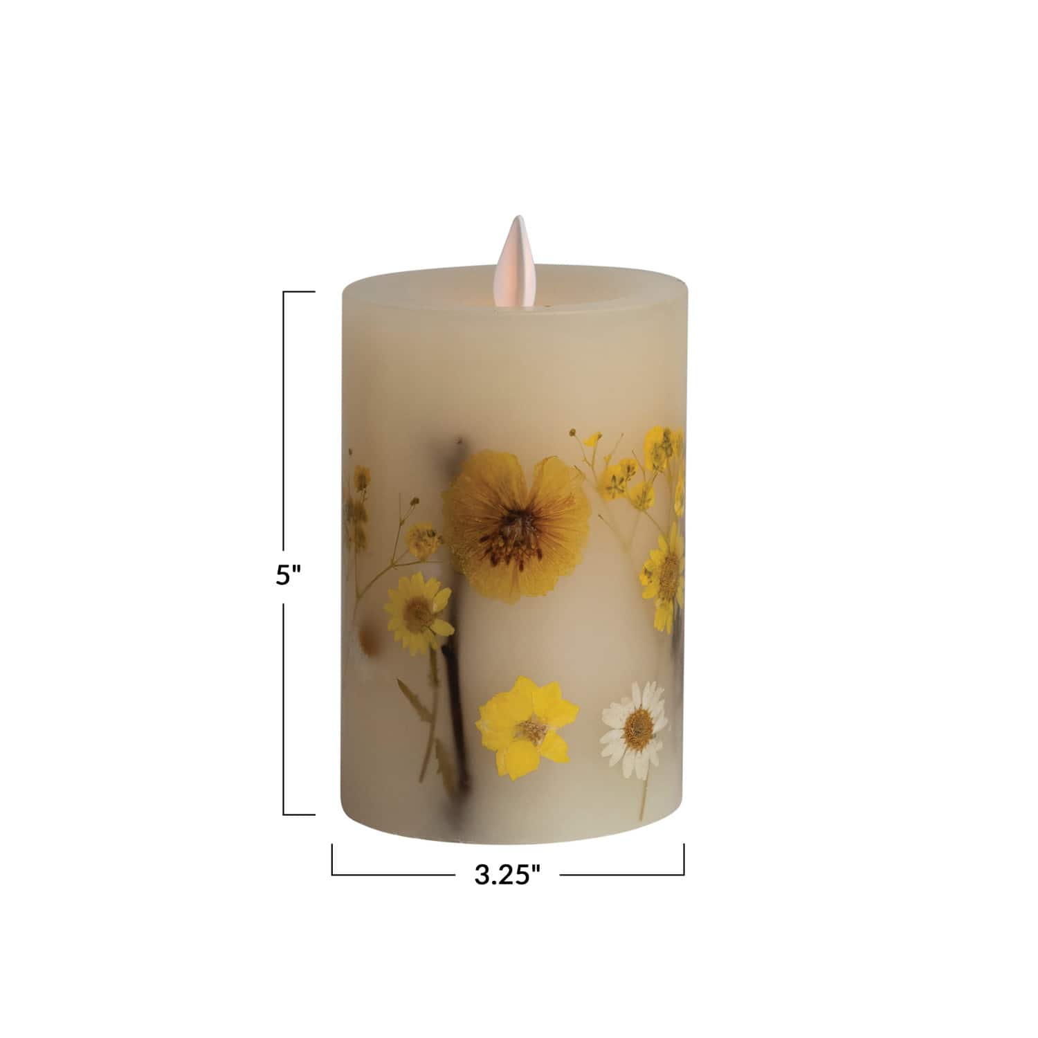 Hello Honey&#xAE; Pillar LED Candle with Daisy Inlay