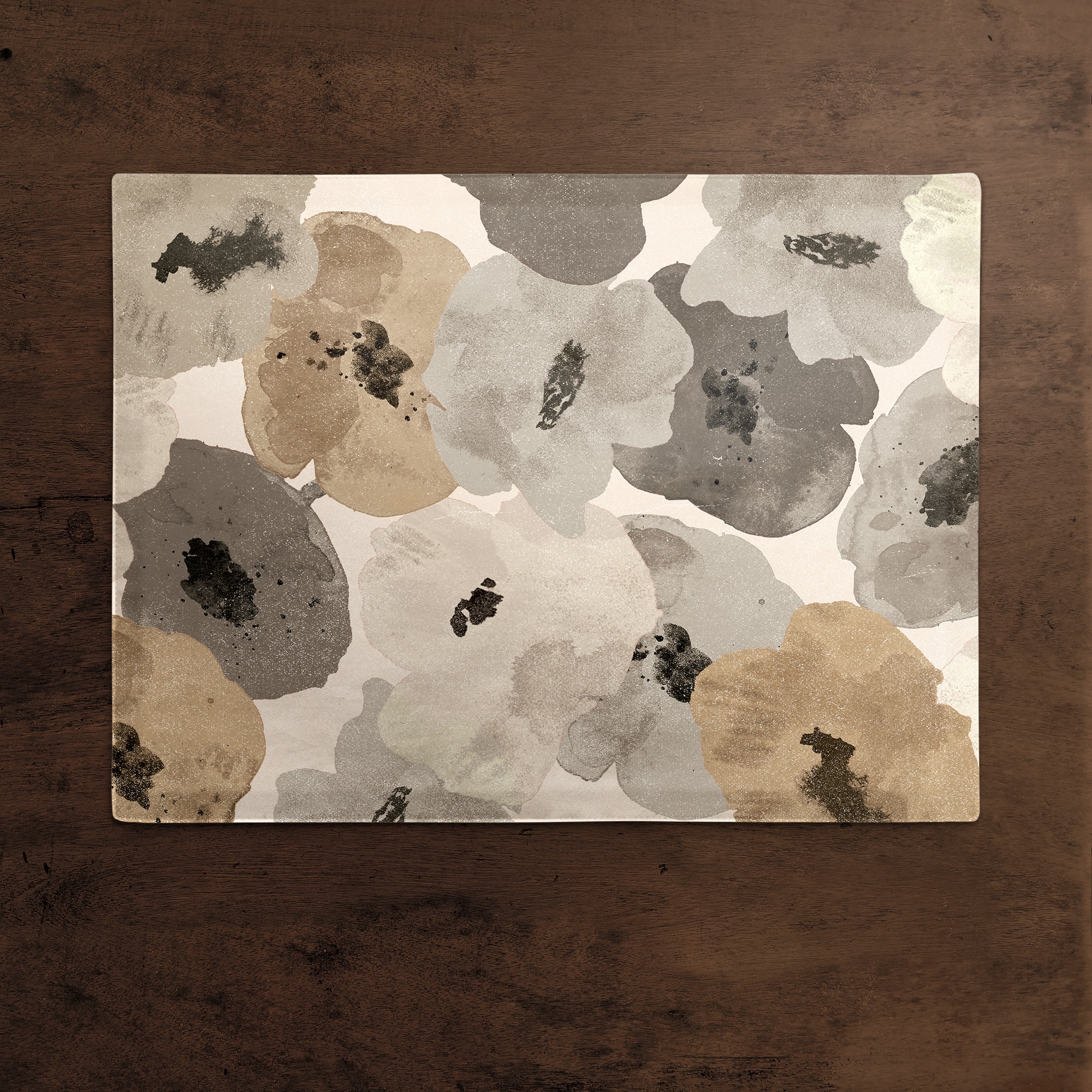 Neutral Floral Pattern Cotton Twill Placemat