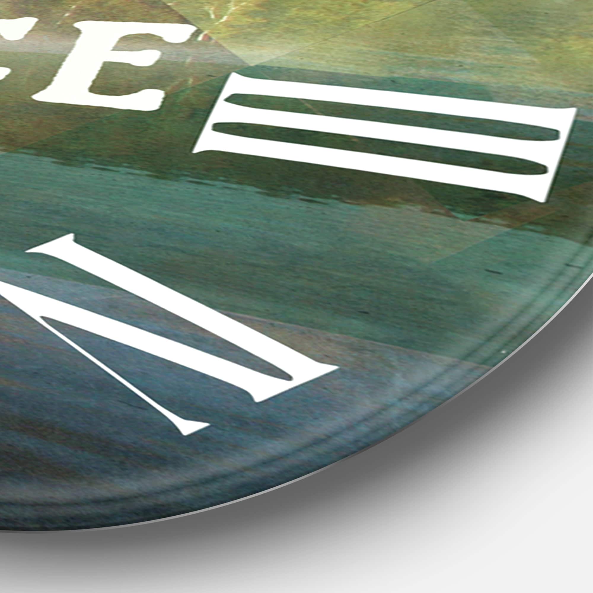 Designart 'Lake House Happy Quote Traditional Wall Clock