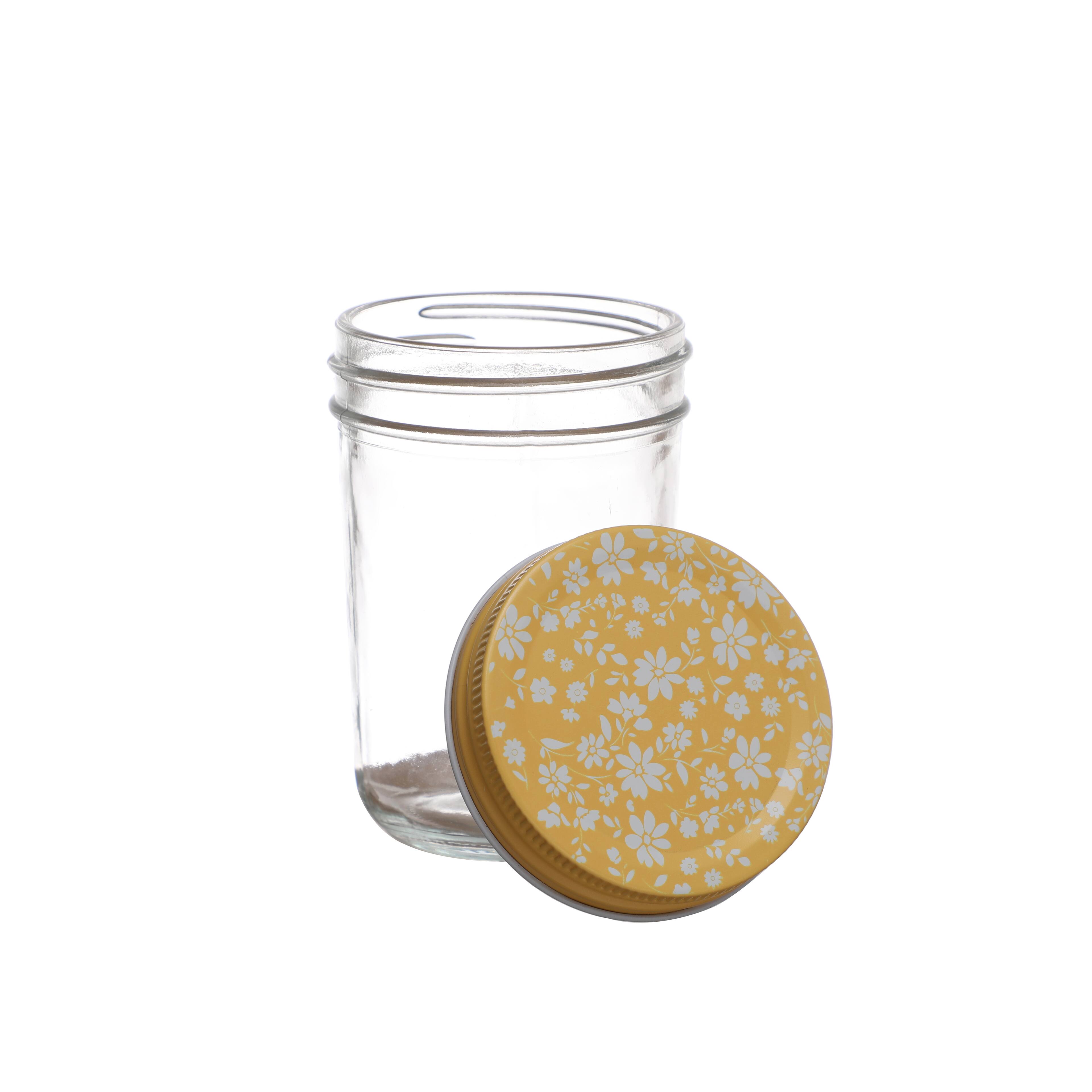 Large Glass Jar with Floral Pattern Lid by Ashland® Michaels
