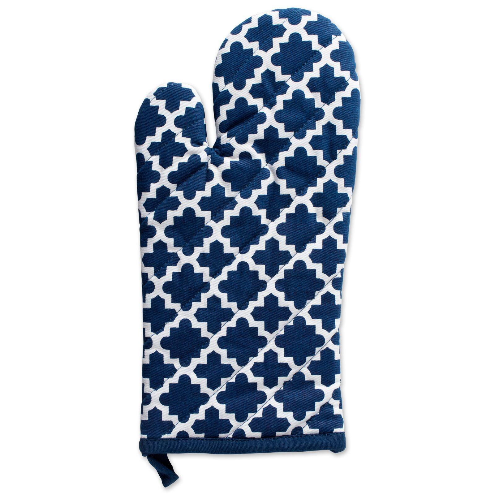 DII® Nautical Blue Lattice Oven Mitt & Potholder Set