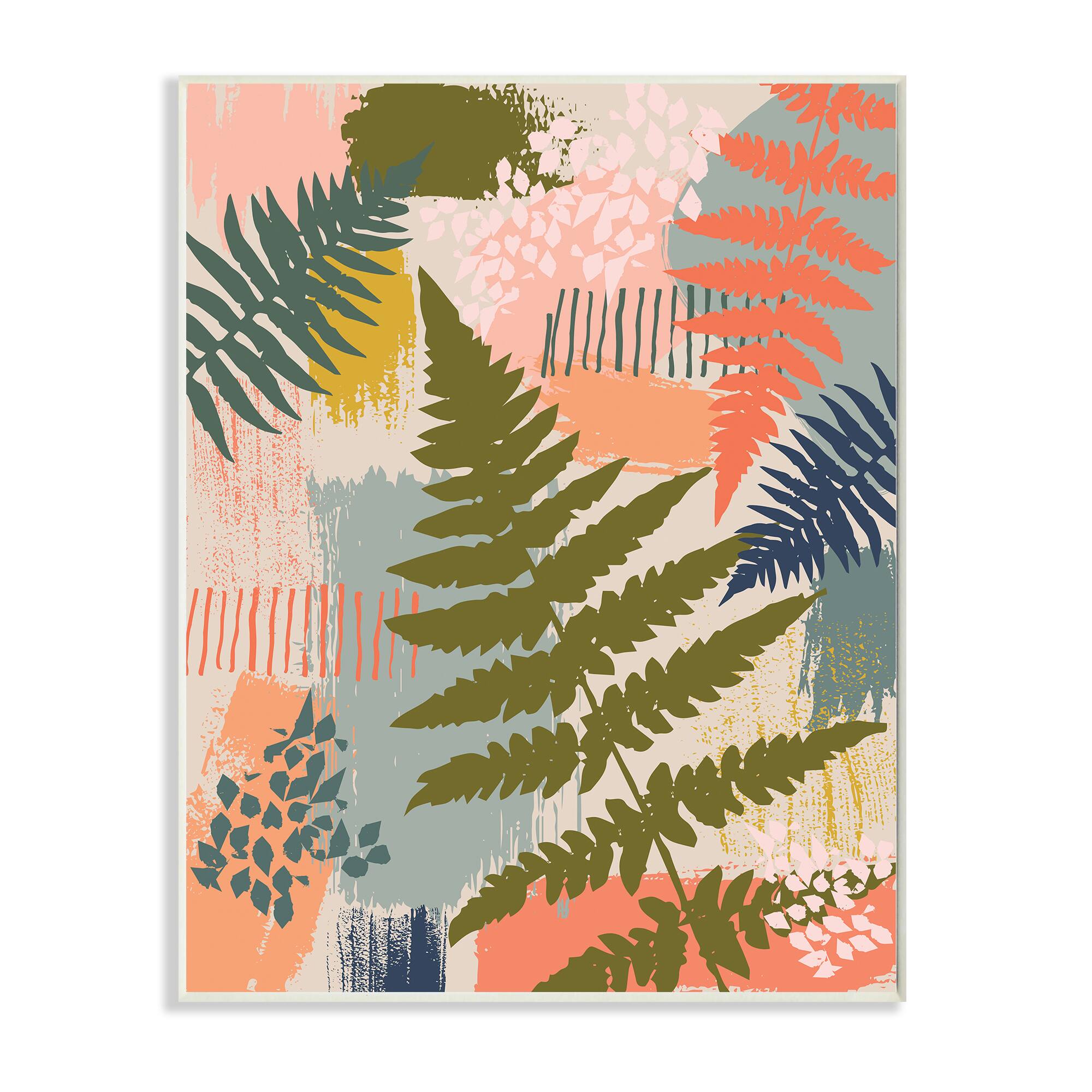 Stupell Industries Organic Forest Ferns Paintbrush Stroke Wall Plaque