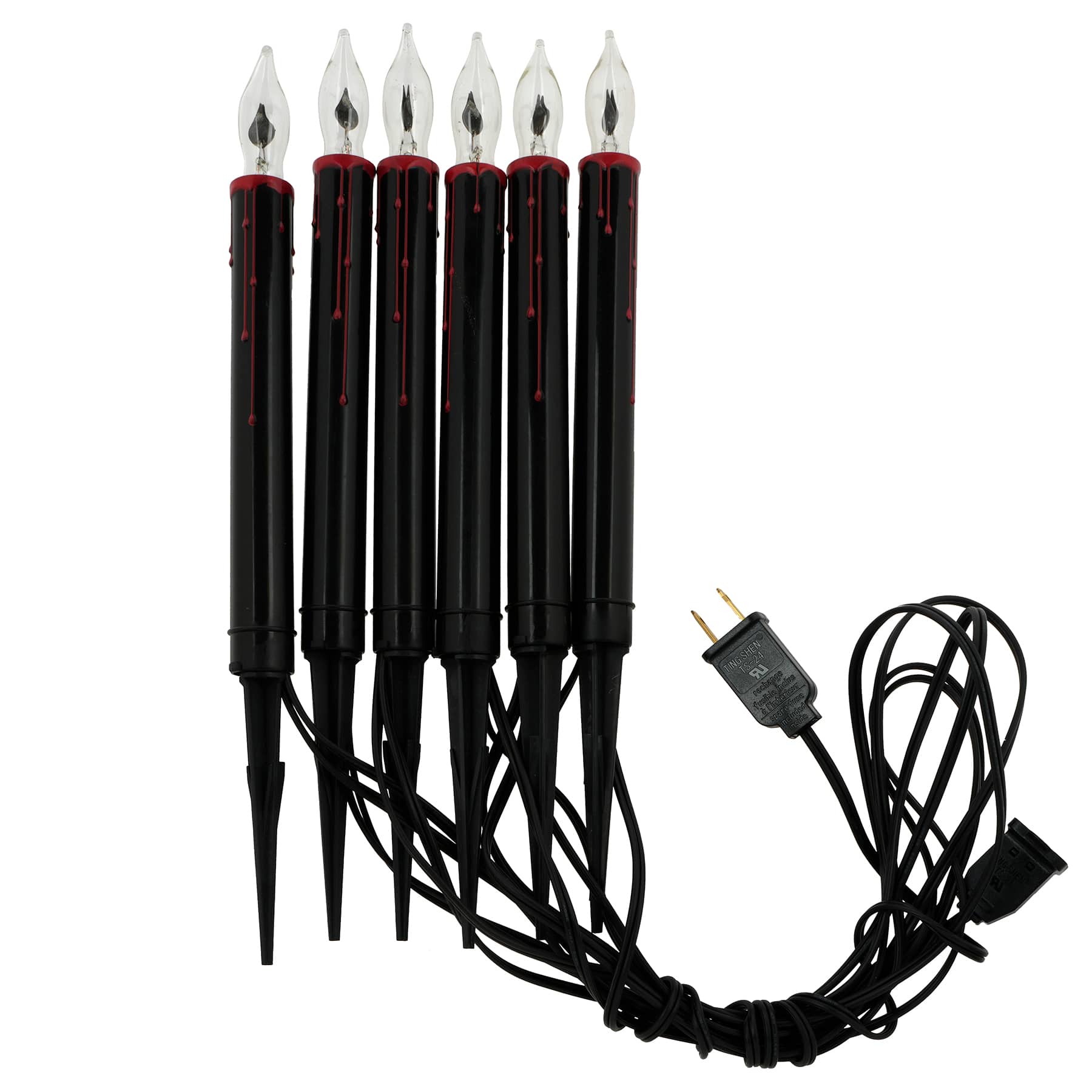 6ct. Black Lighted Bleeding Candle Pathway Markers by Ashland®