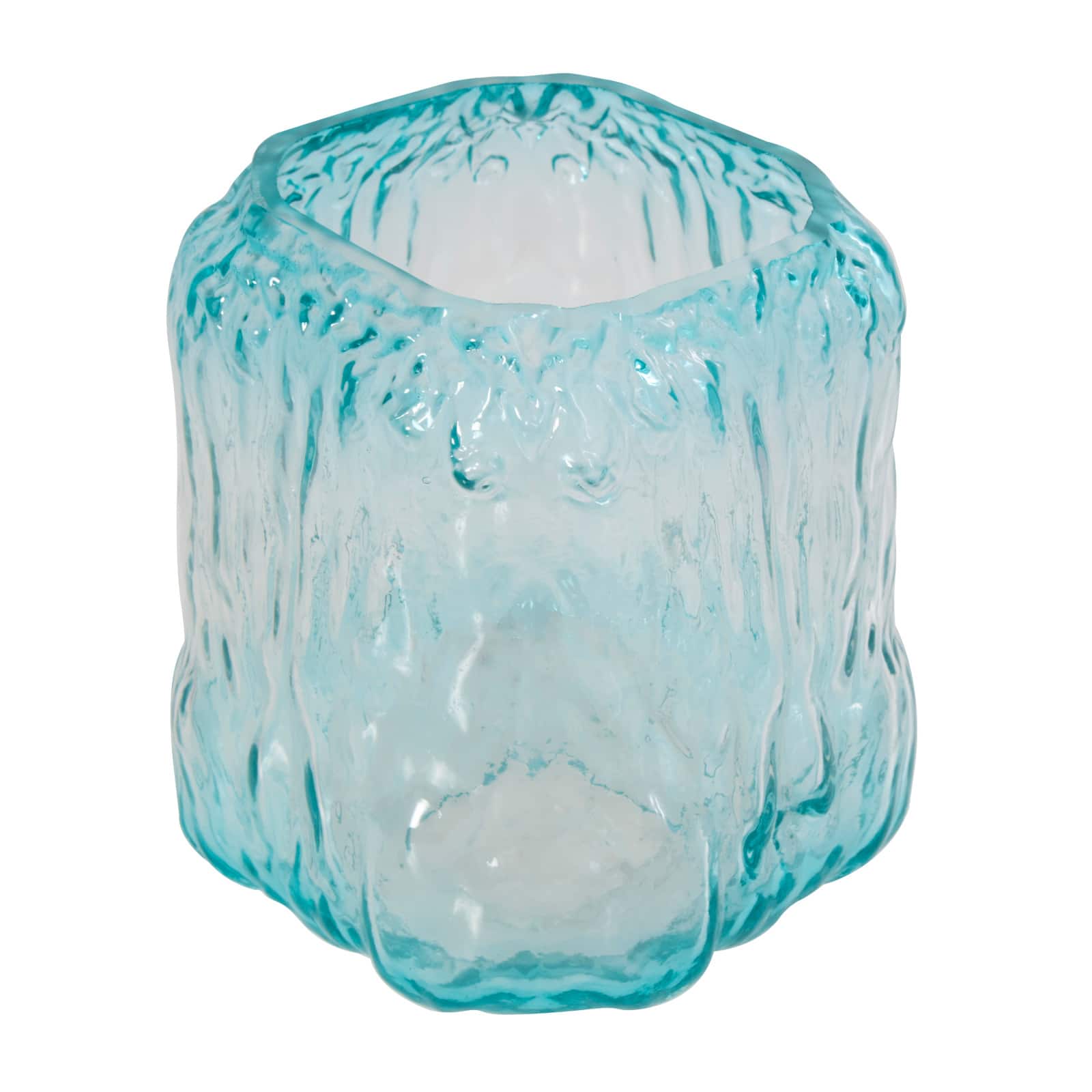 7" Marine Ombre Dimensional Textured Glass Vase