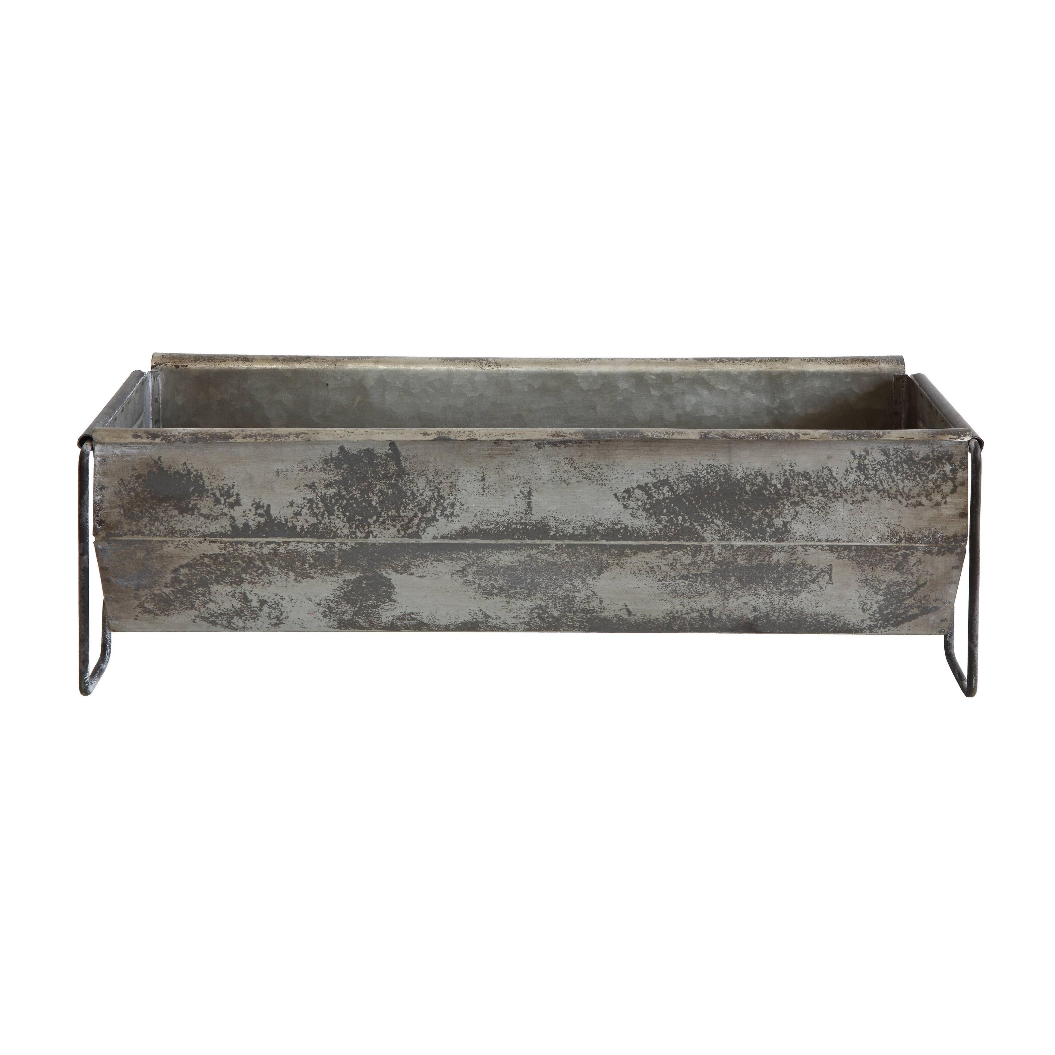 Hello Honey® Distressed Metal Trough Container