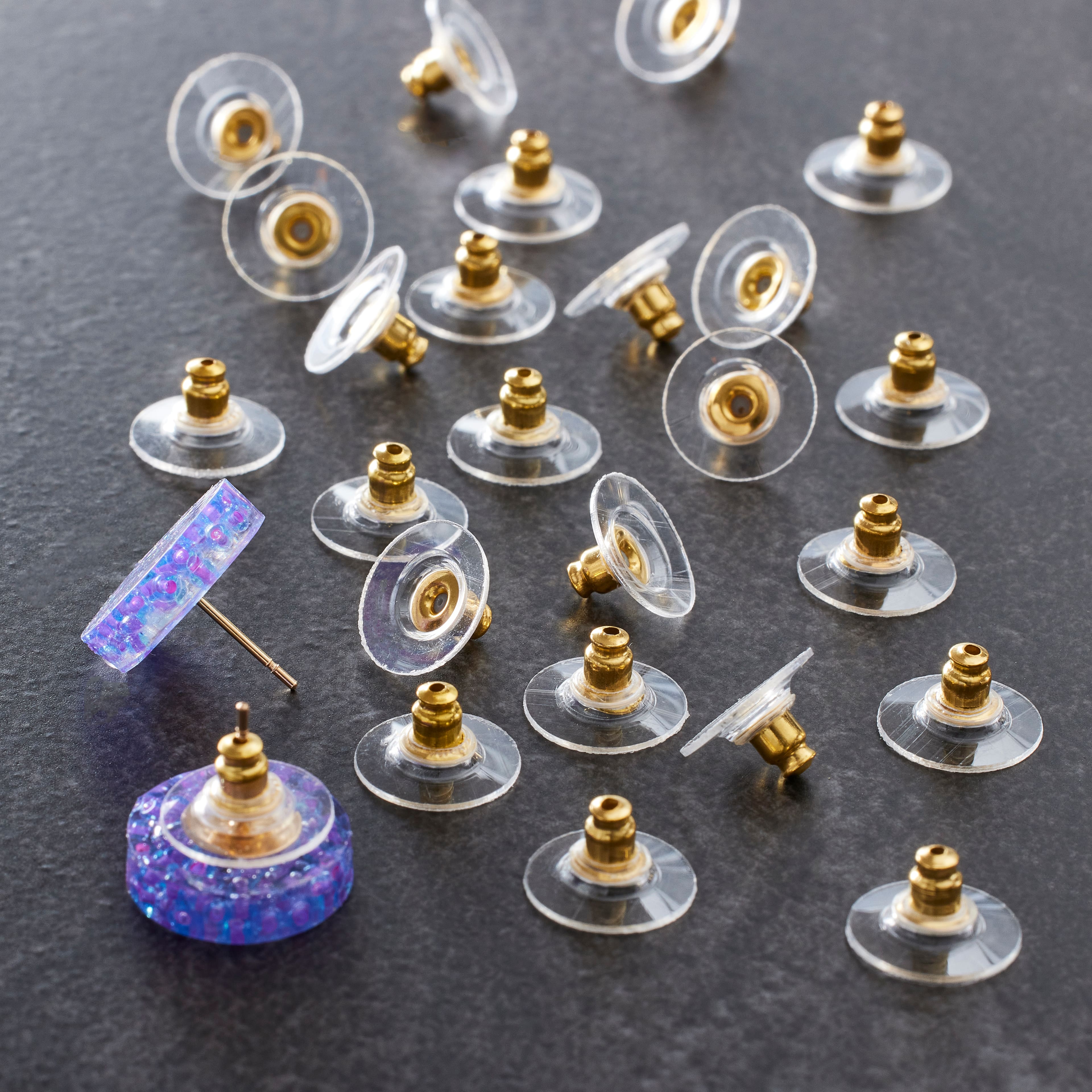 12 Pack: Gold Earring Back Disks by Bead Landing™