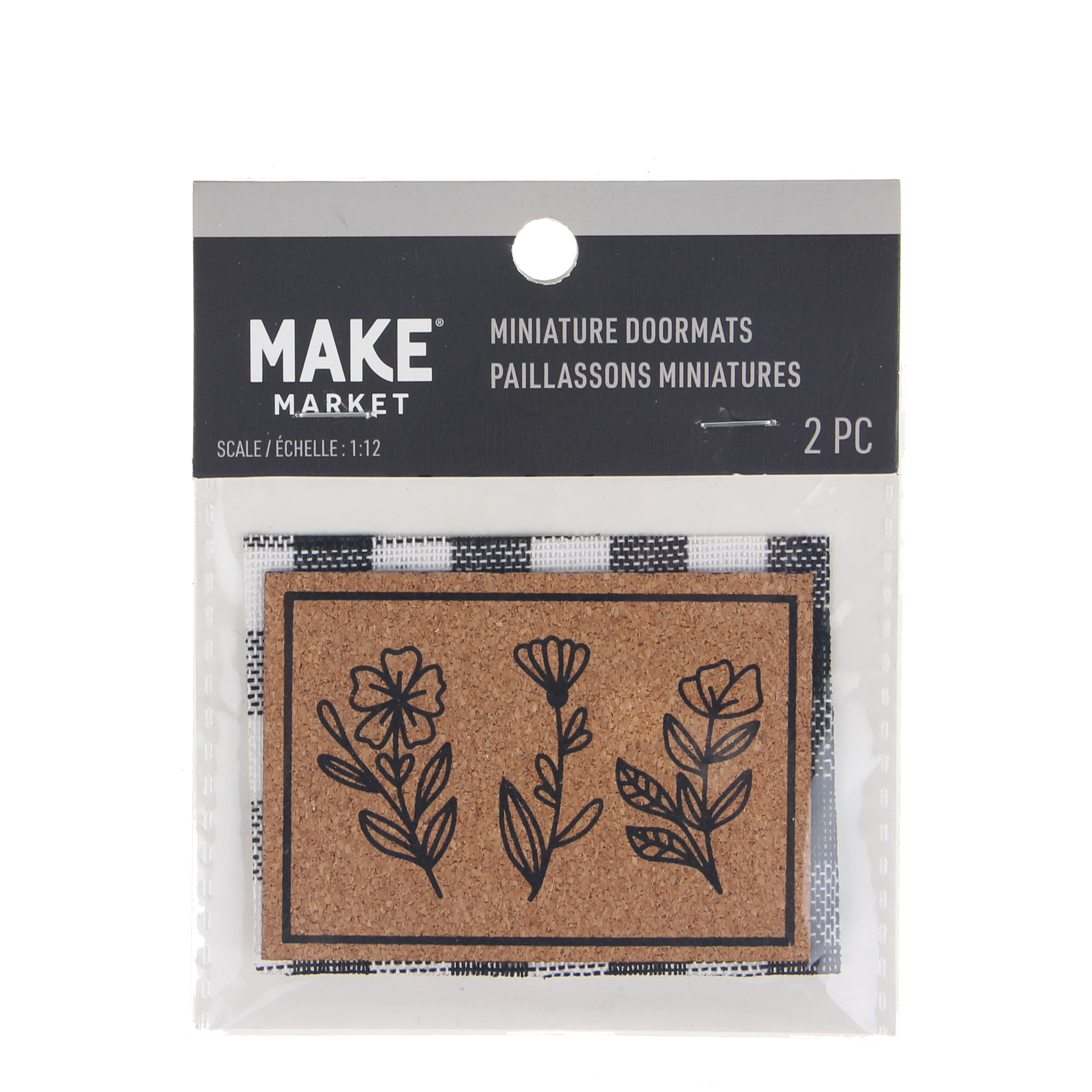 Mini Plaid &#x26; Natural Flower Doormat by Make Market&#xAE;