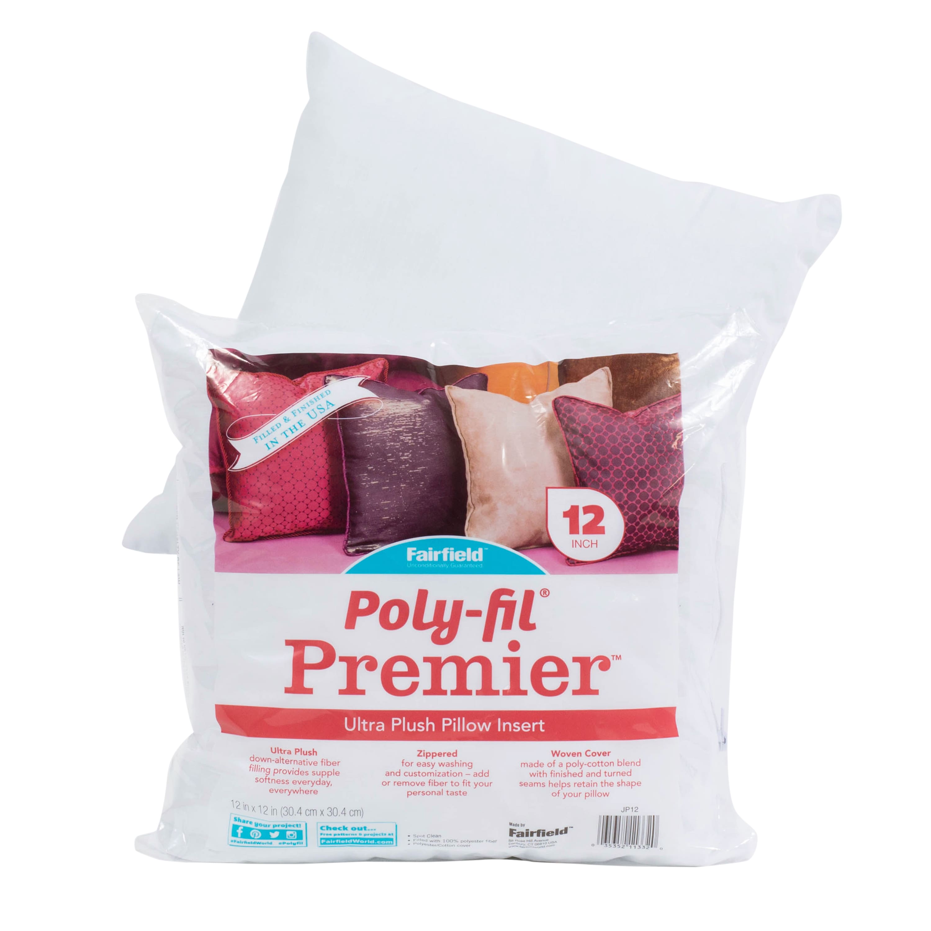 Poly-fil® Premier™ 12ct. Ultra Plush Pillow Inserts, 12" x 12"