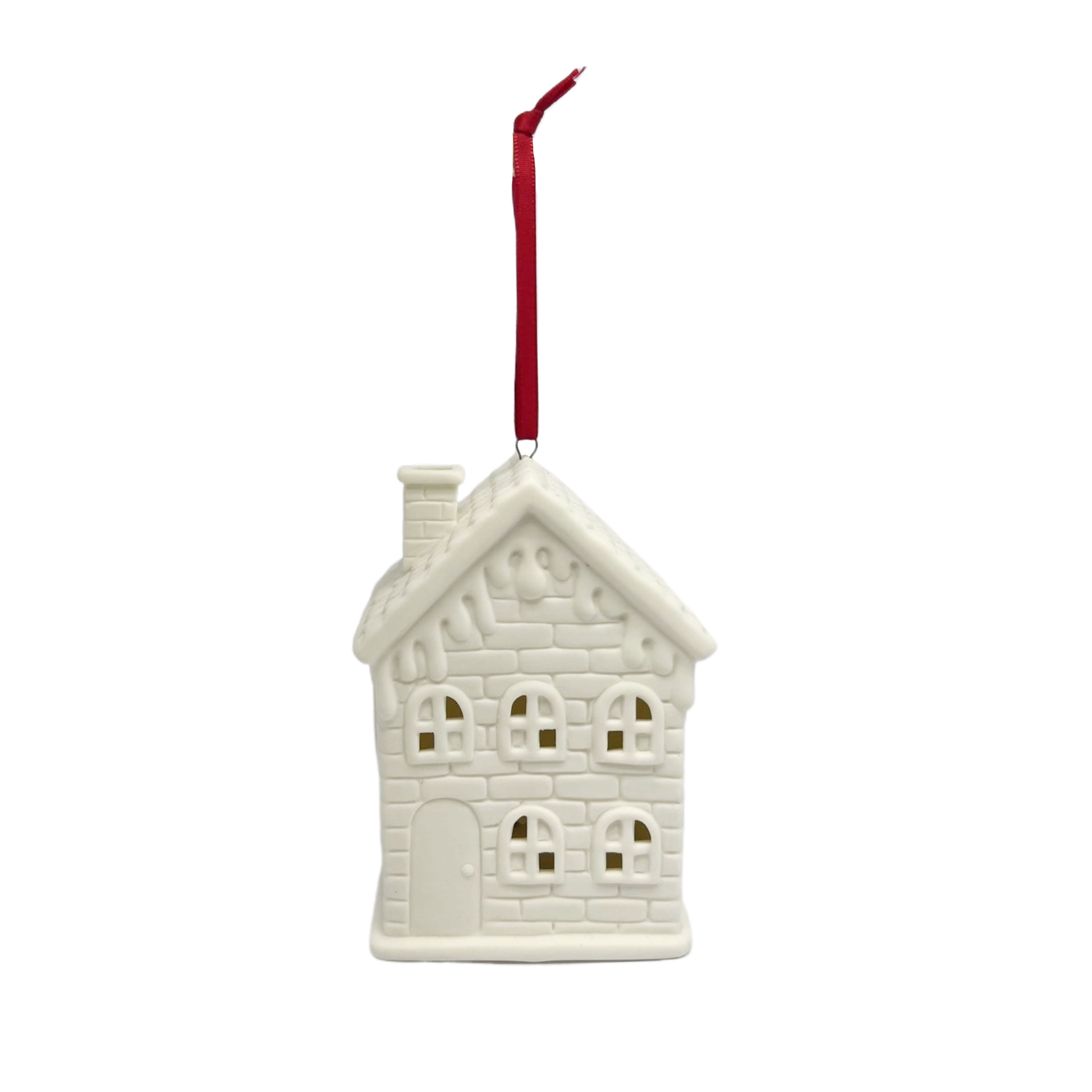 4.5&#x22; House DIY LED Ceramic Ornament by Make Market&#xAE;