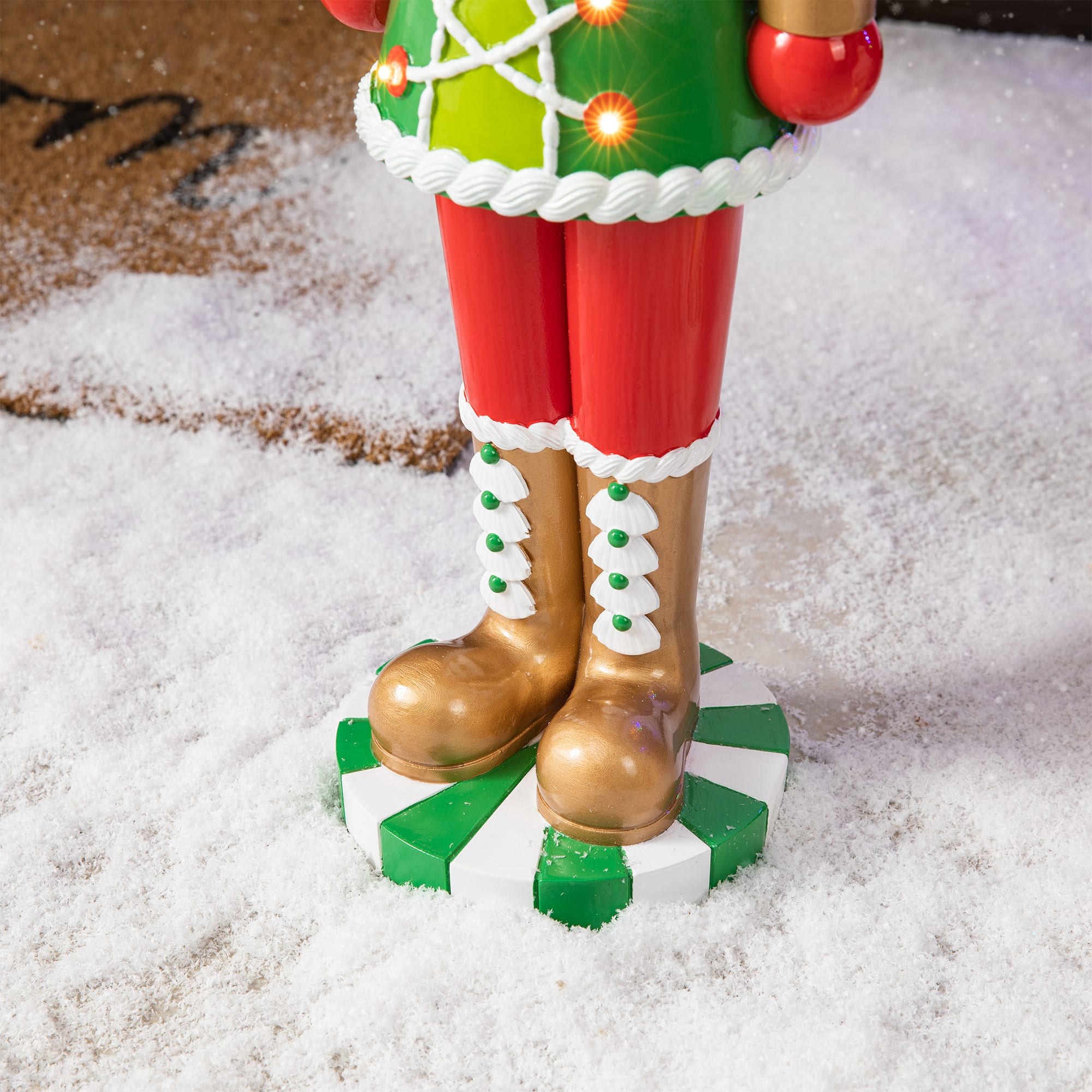 Glitzhome&#xAE; 28&#x22; Pre-Lit Christmas Nutcracker Porch D&#xE9;cor with Timer