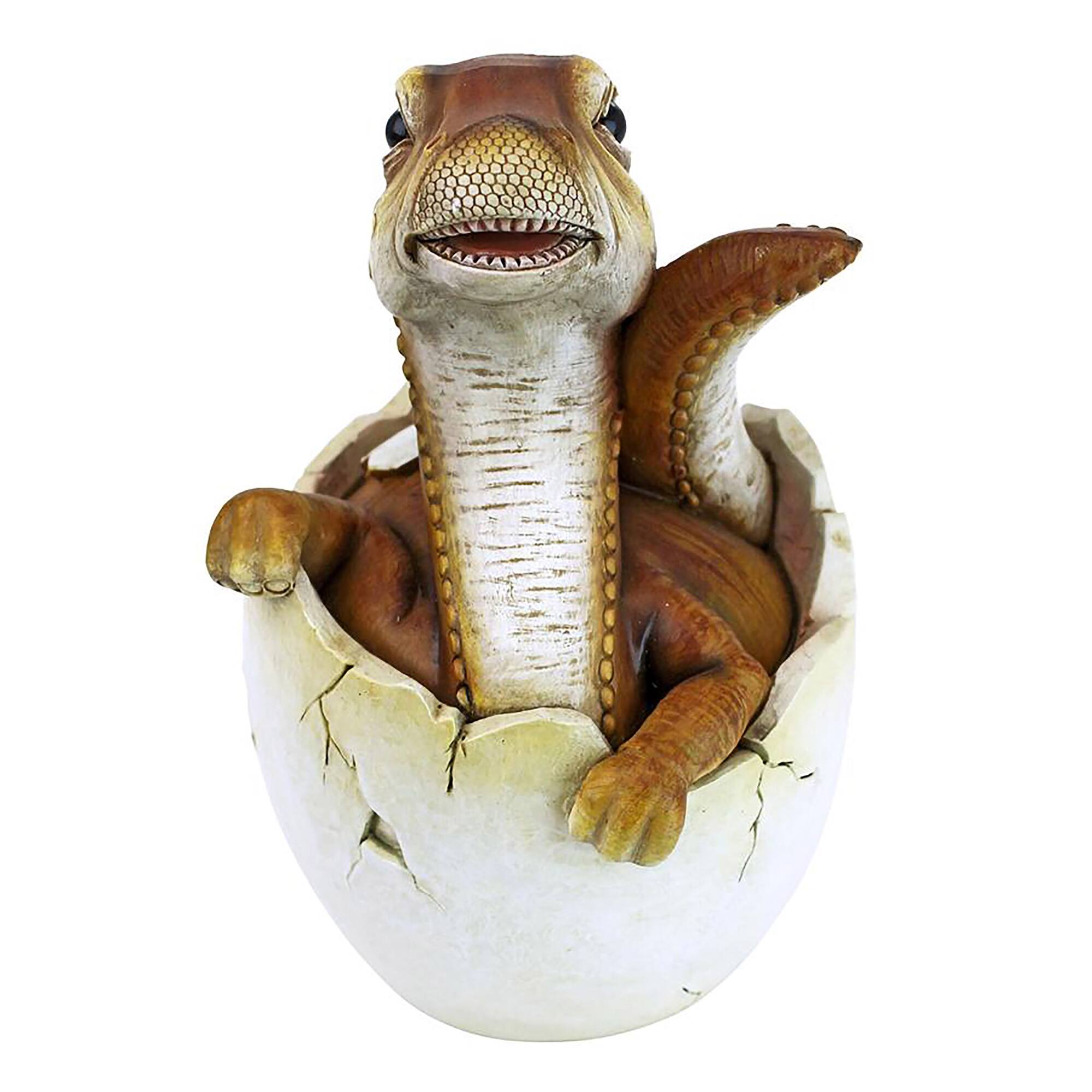 Design Toscano 7&#x22; Baby Raptor Dino Egg Statue
