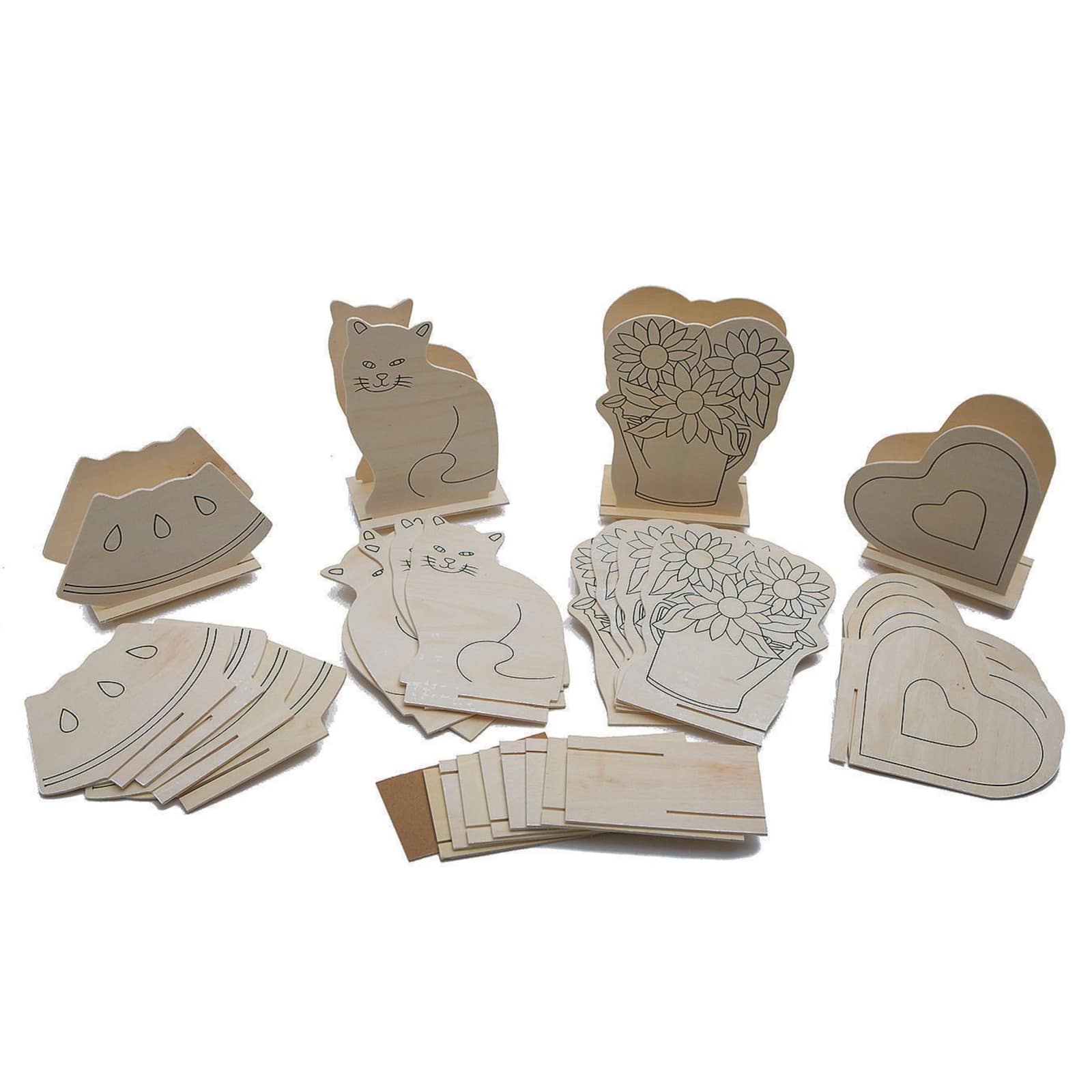S&#x26;S Worldwide&#xAE; Unfinished Assorted Wooden Napkin Holders, 12ct.