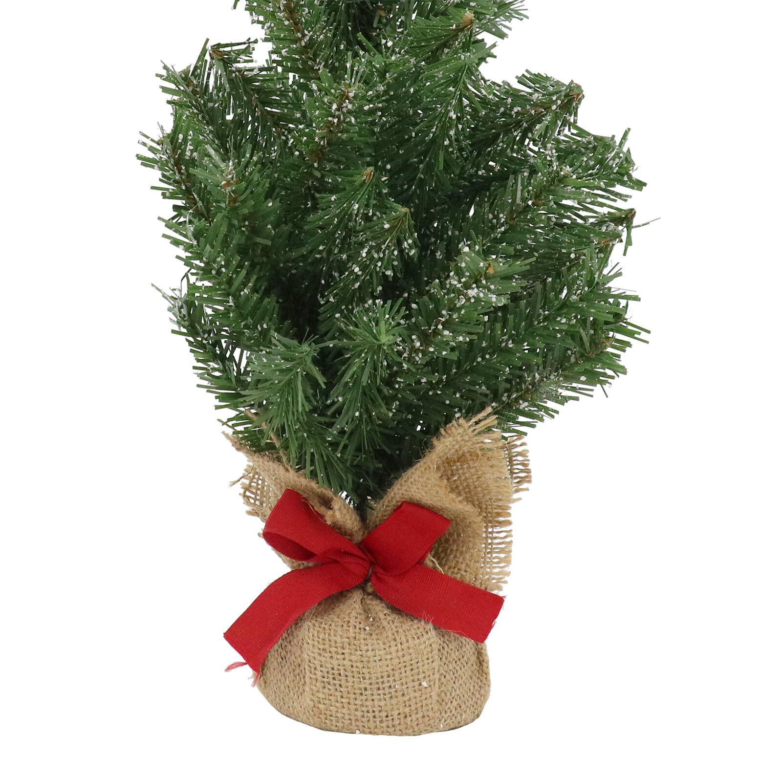 Sapin de No&#xEB;l artificiel non illumin&#xE9; en pin givr&#xE9; de 40,6&#xA0;cm dans un sac en jute d&#x2019;Ashland